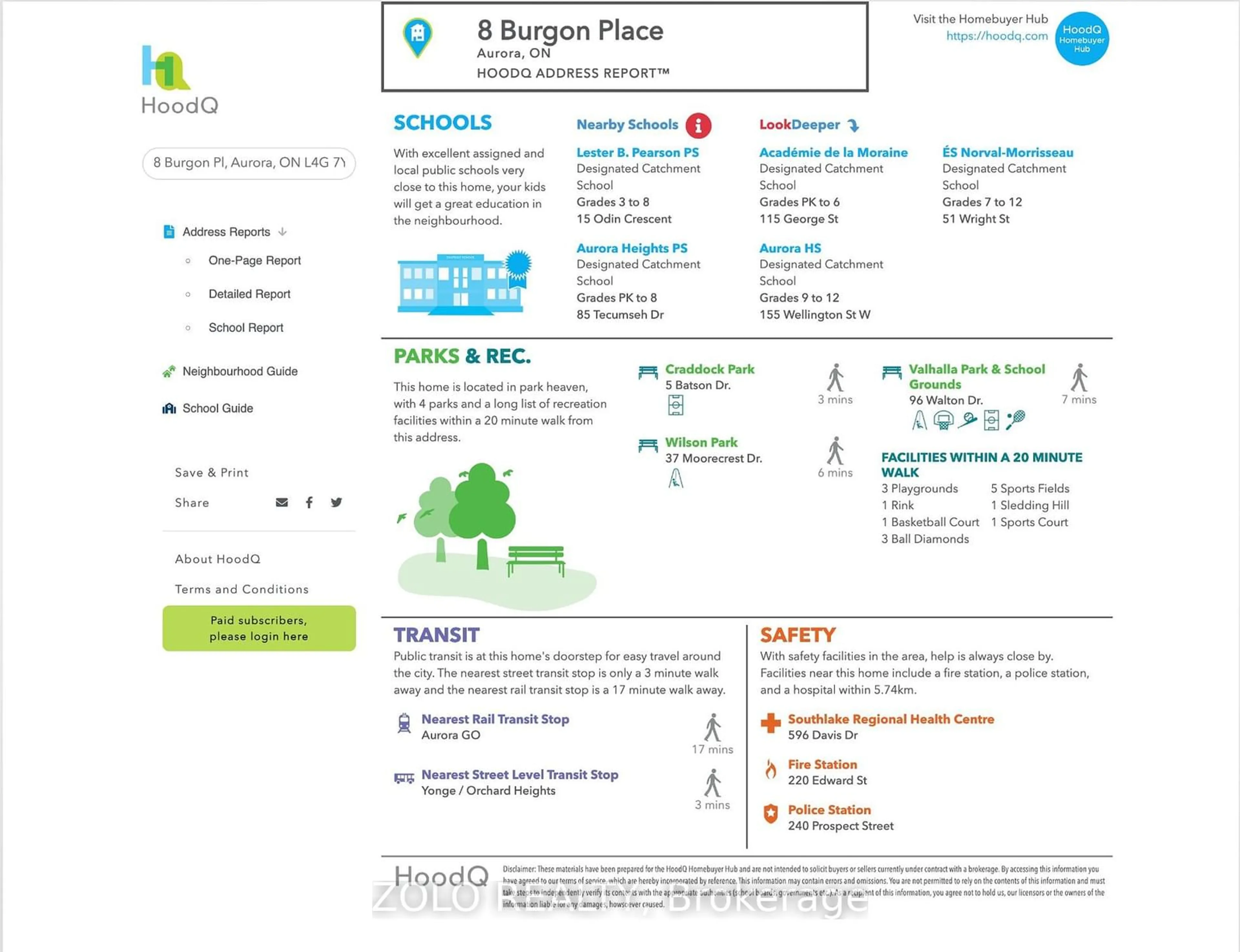 Floor plan for 8 Burgon Pl, Aurora Ontario L4G 7Y2