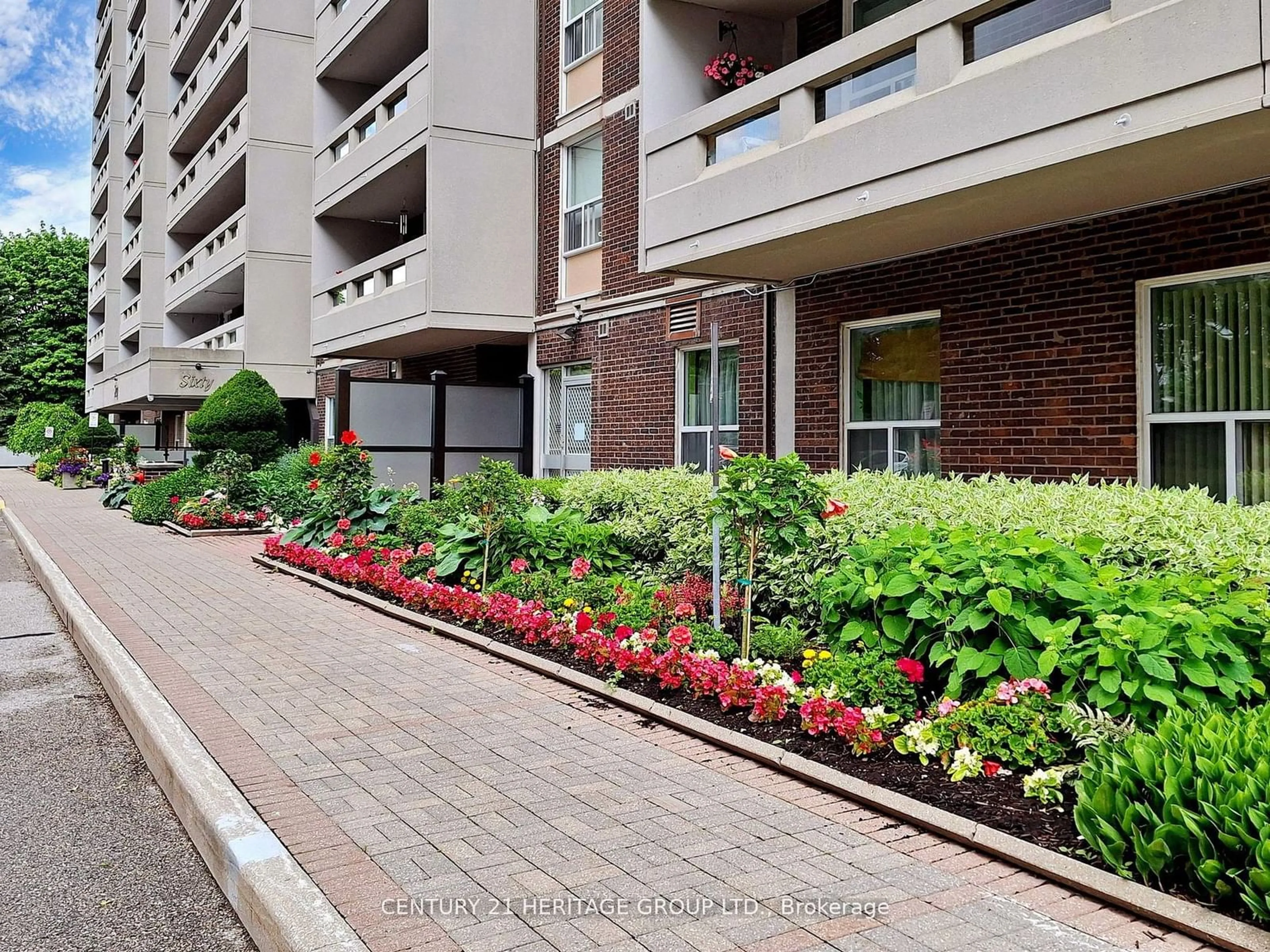 A pic from exterior of the house or condo, the street view for 60 Inverlochy Blvd #406, Markham Ontario L3T 4T7