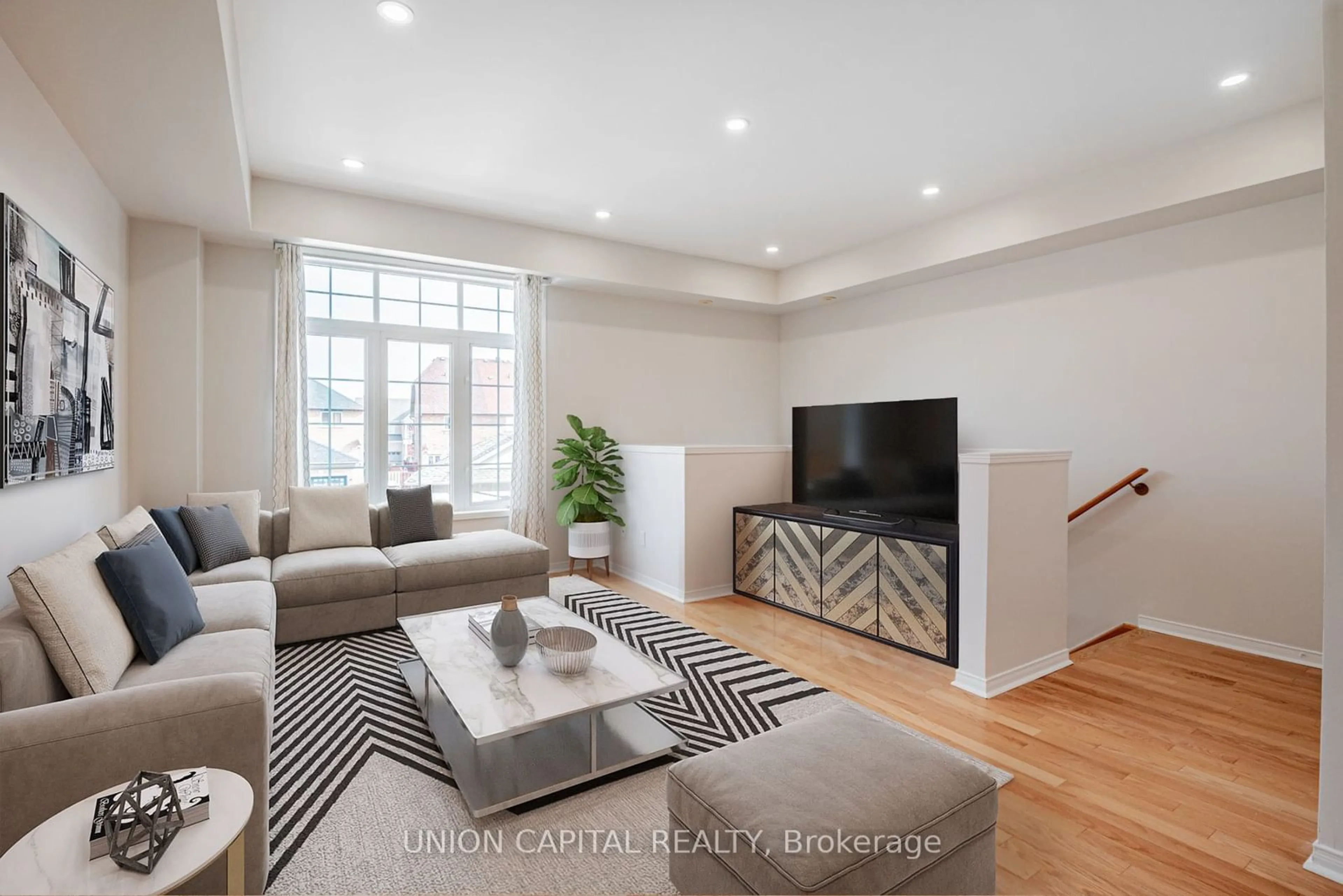 Living room, wood floors for 38 Greensborough Villag Circ #22, Markham Ontario L6E 0C7