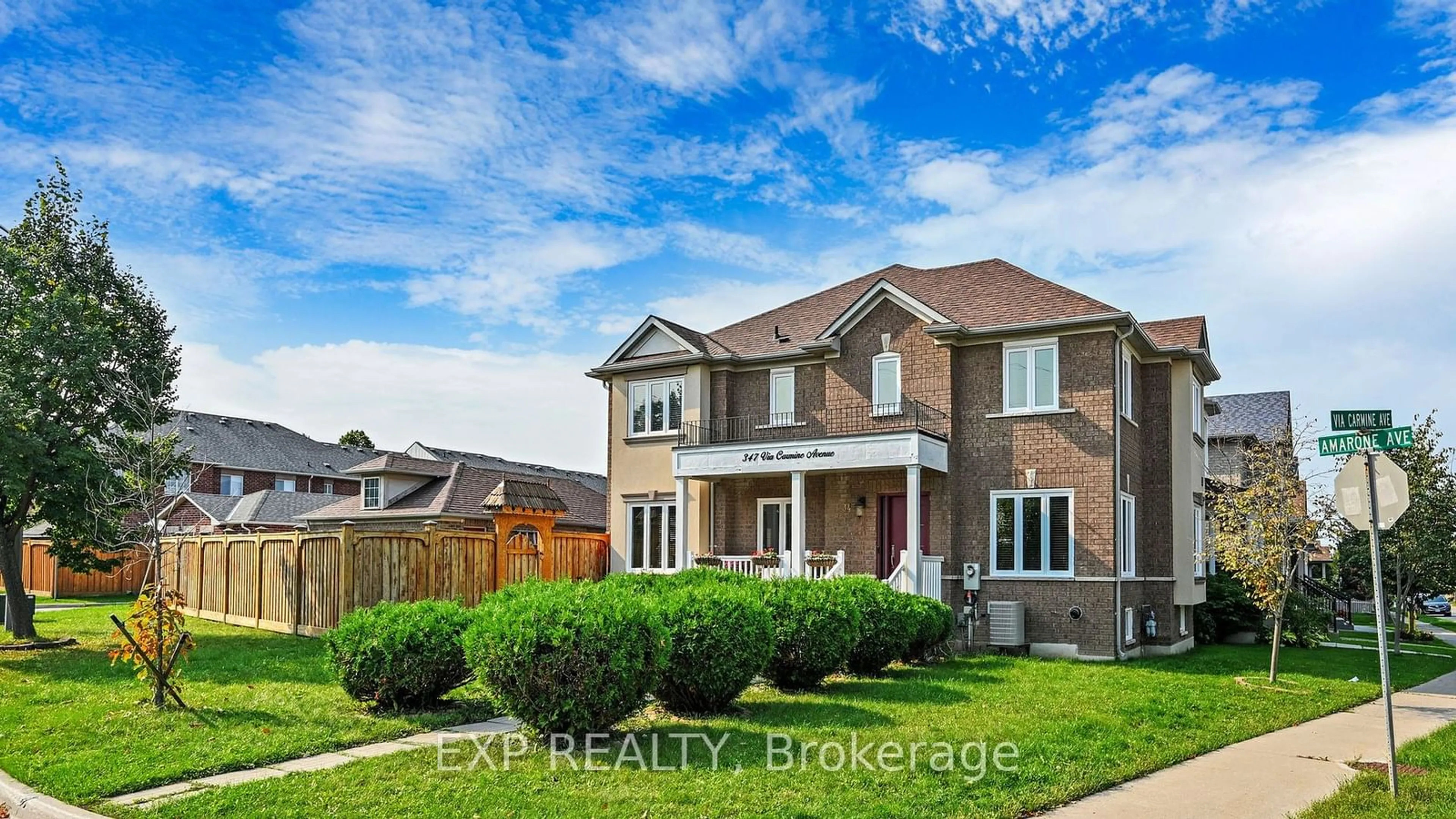 Frontside or backside of a home, the fenced backyard for 347 Via Carmine Ave, Vaughan Ontario L4H 2N8