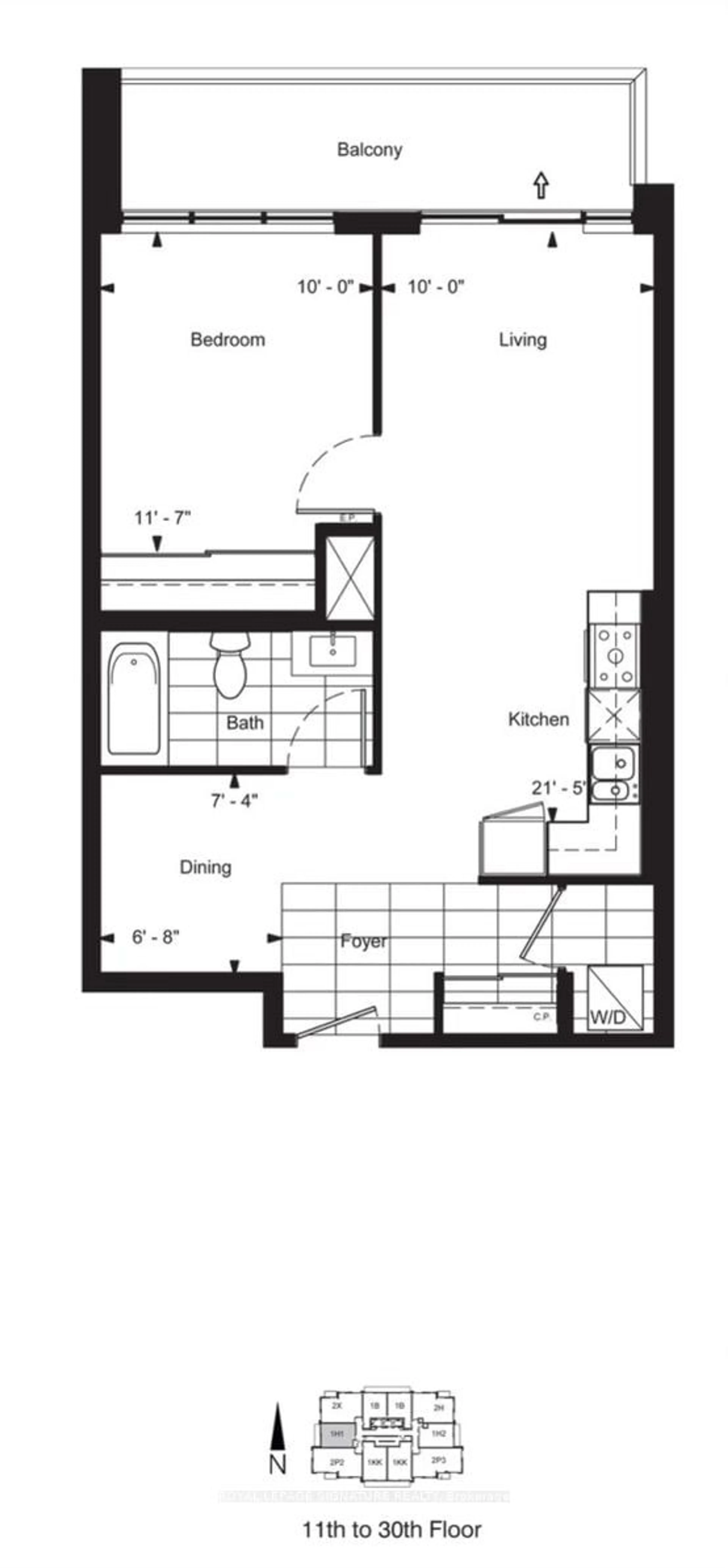 Floor plan for 15 Water Walk Dr #1709, Markham Ontario L6G 0G2