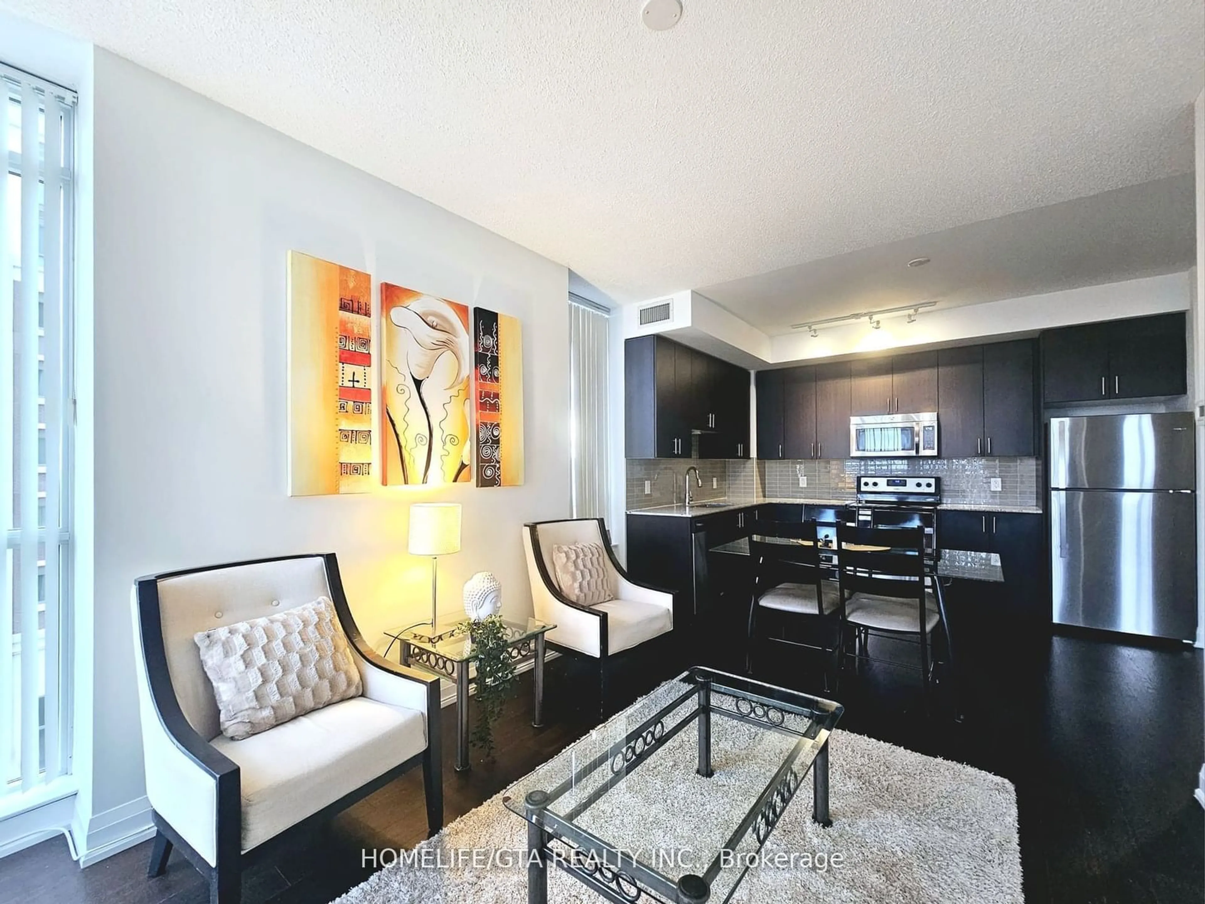 Living room, wood floors for 9582 Markham Rd #511, Markham Ontario L6E 0T4