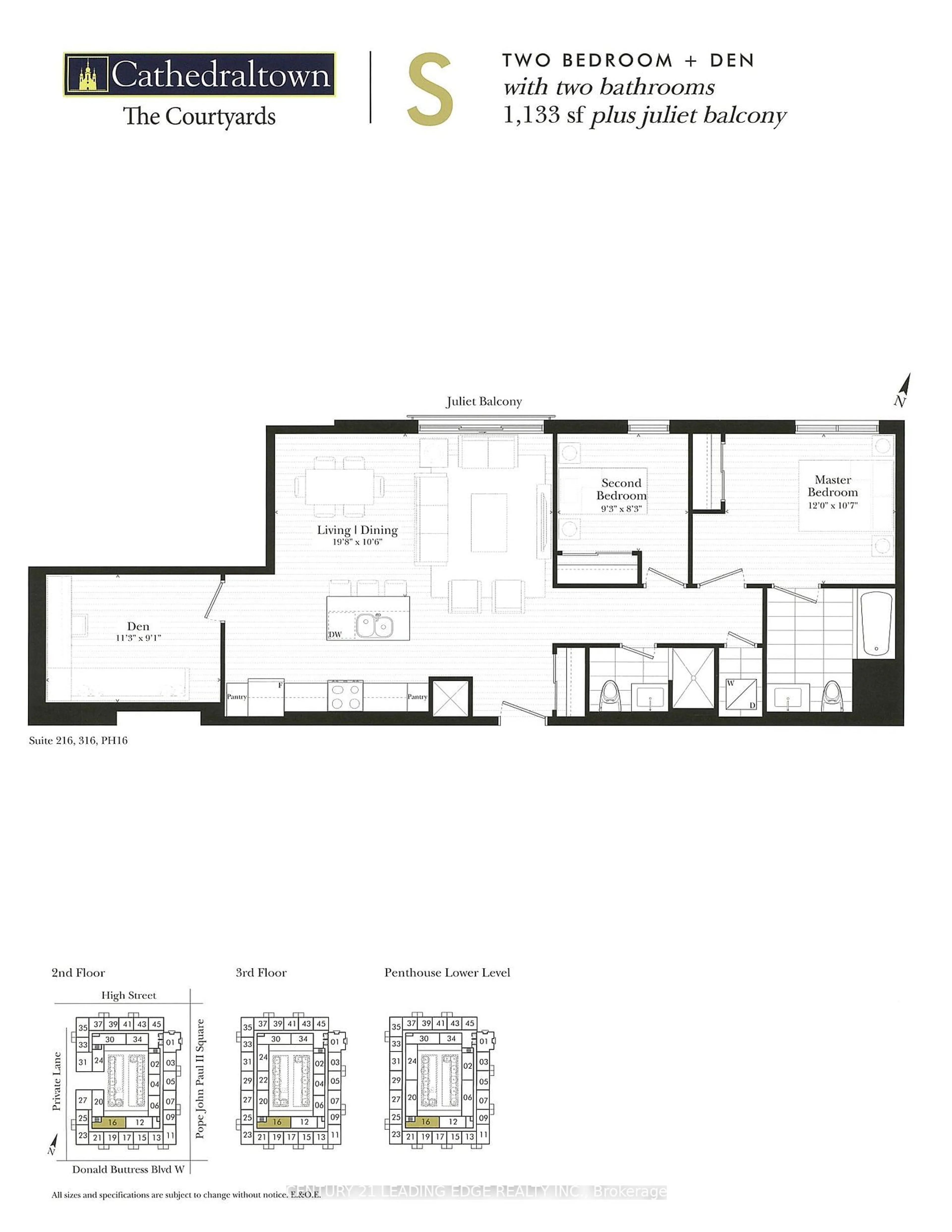 Floor plan for 101 Cathedral High St #216, Markham Ontario L6C 0P1