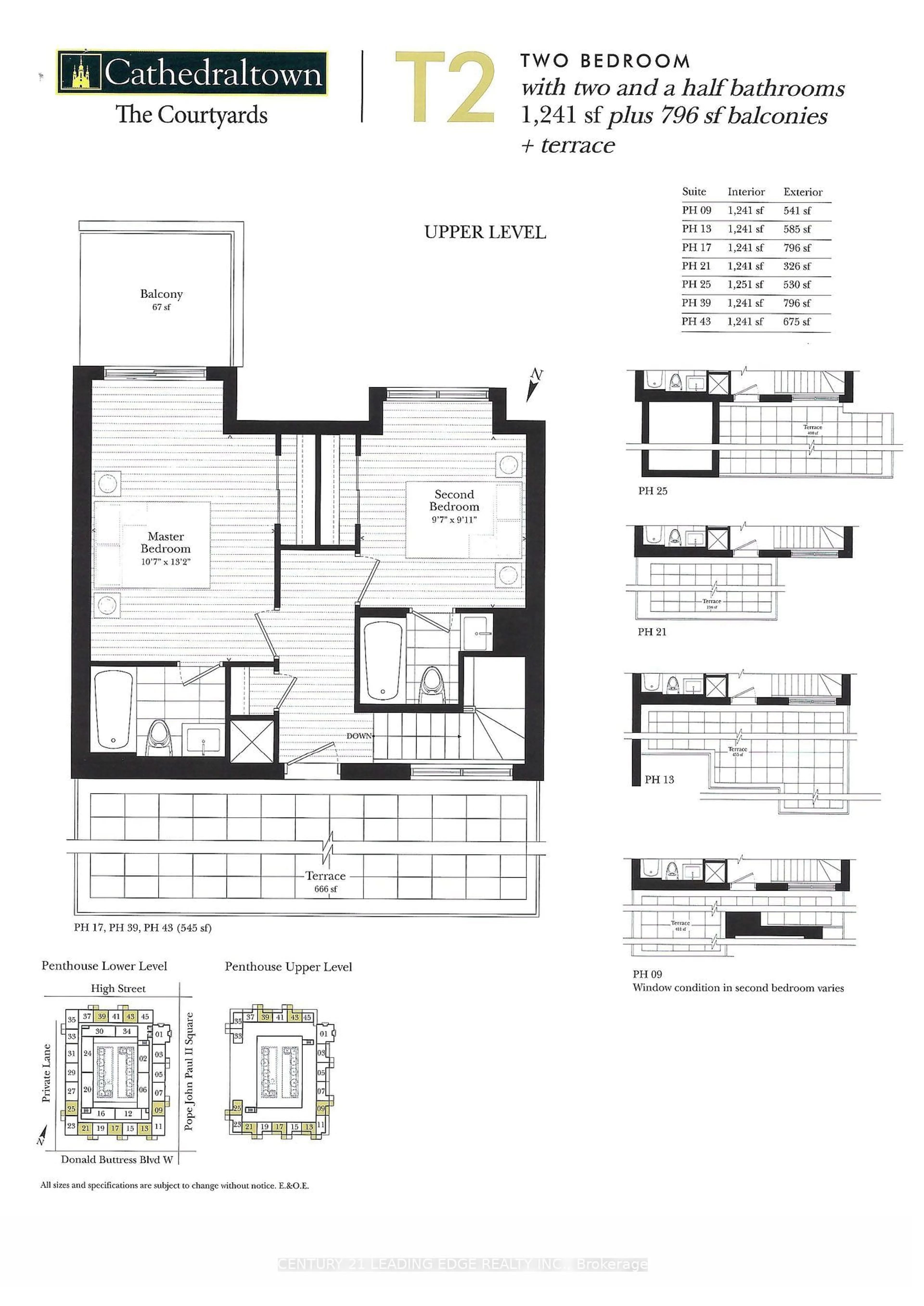 Floor plan for 101 Cathedral High St #Ph17, Markham Ontario L6C 0P1