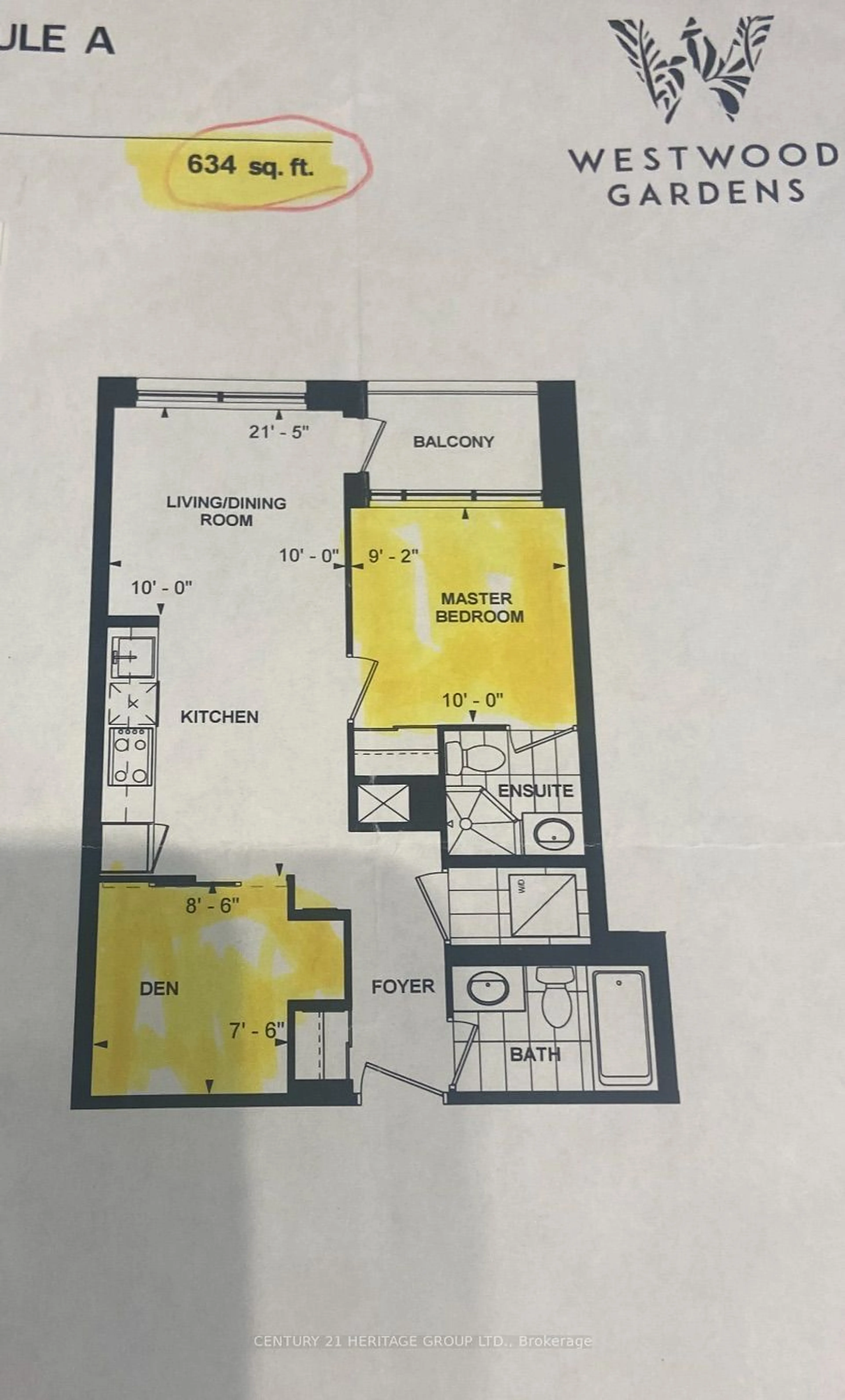 Floor plan for 8868 Yonge St #610E, Richmond Hill Ontario L4C 0T4