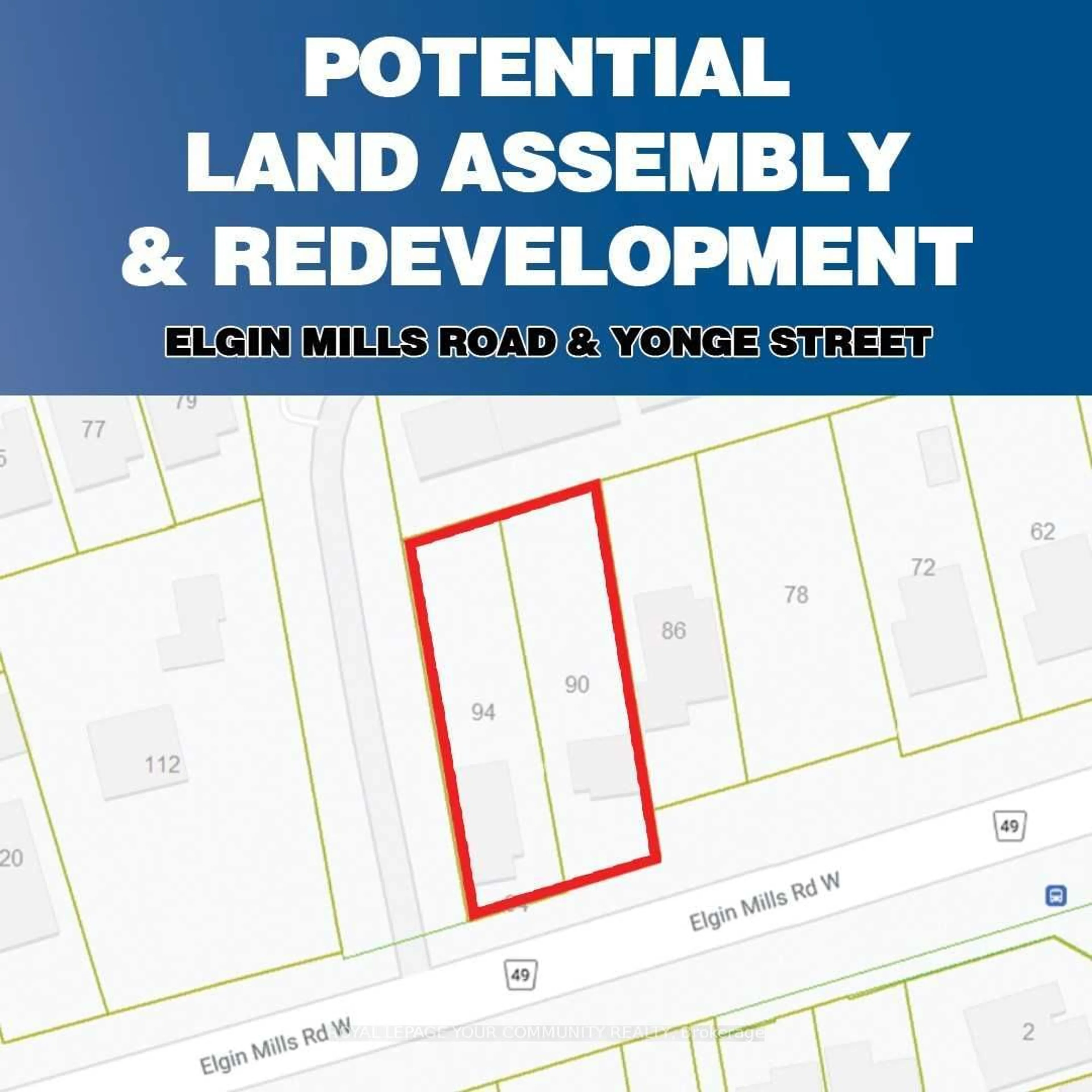 Picture of a map for 90 & 94 Elgin Mills Rd, Richmond Hill Ontario L4C 4M2