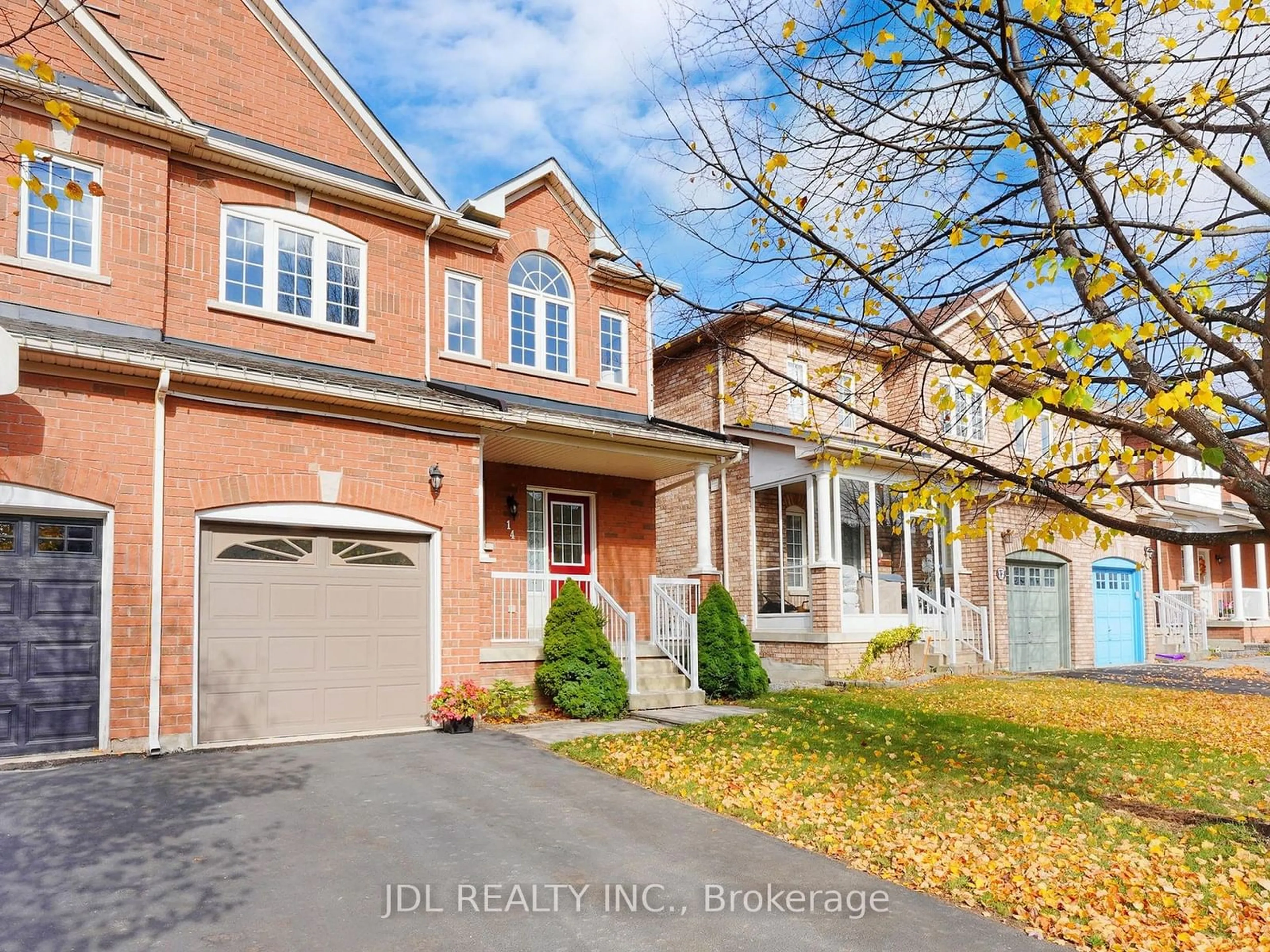 Frontside or backside of a home, the street view for 14 Miramar Dr, Markham Ontario L6E 1Z5