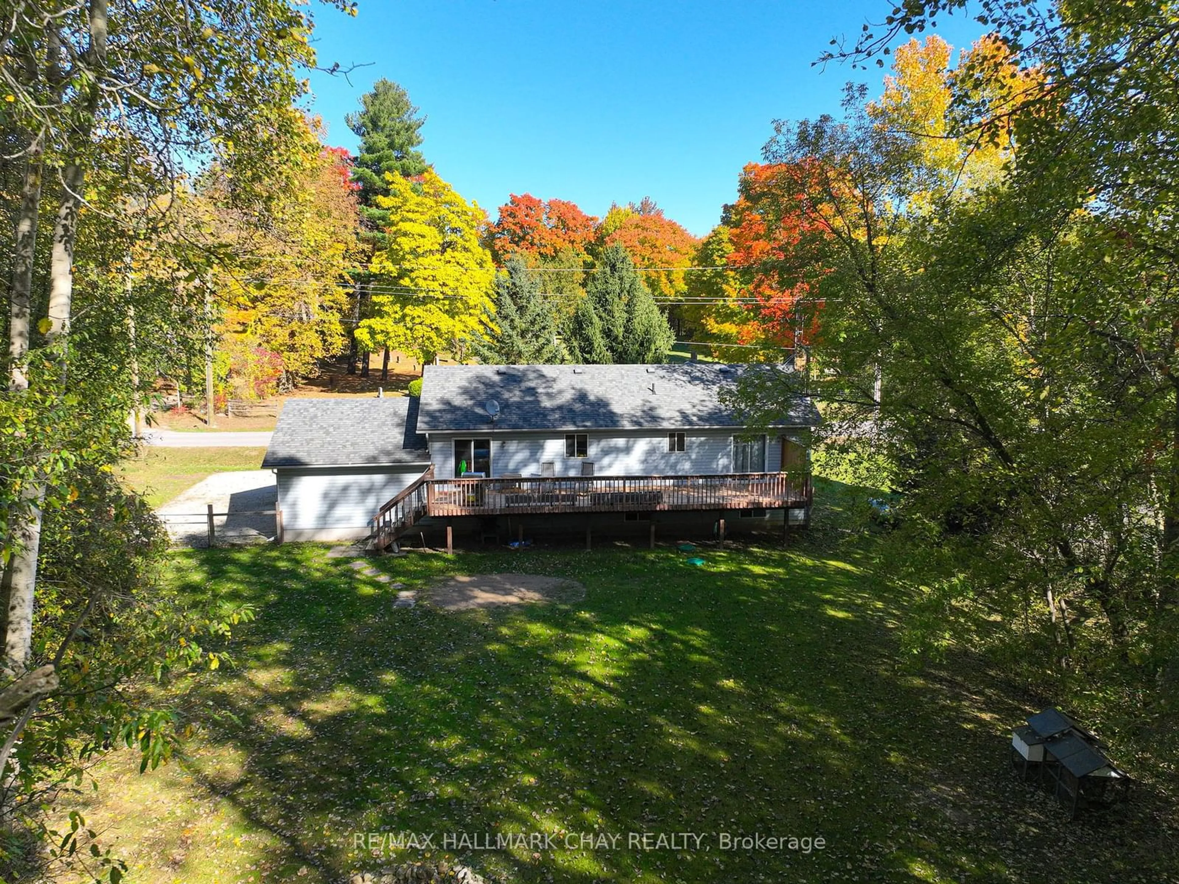 Frontside or backside of a home, the fenced backyard for 9035 Webster Rd, Adjala-Tosorontio Ontario L0M 1K0