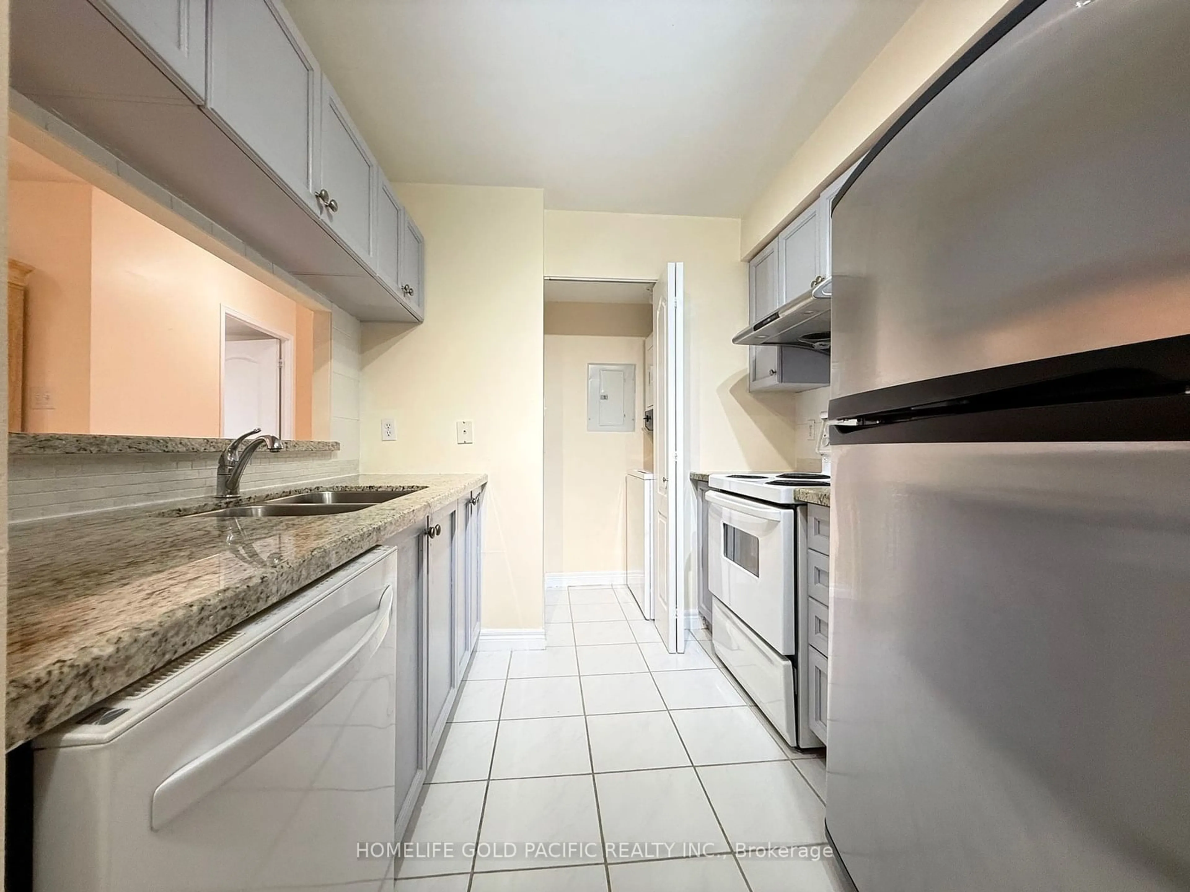 Standard kitchen, ceramic floors for 399 South Park Rd #205, Markham Ontario L3T 7W6