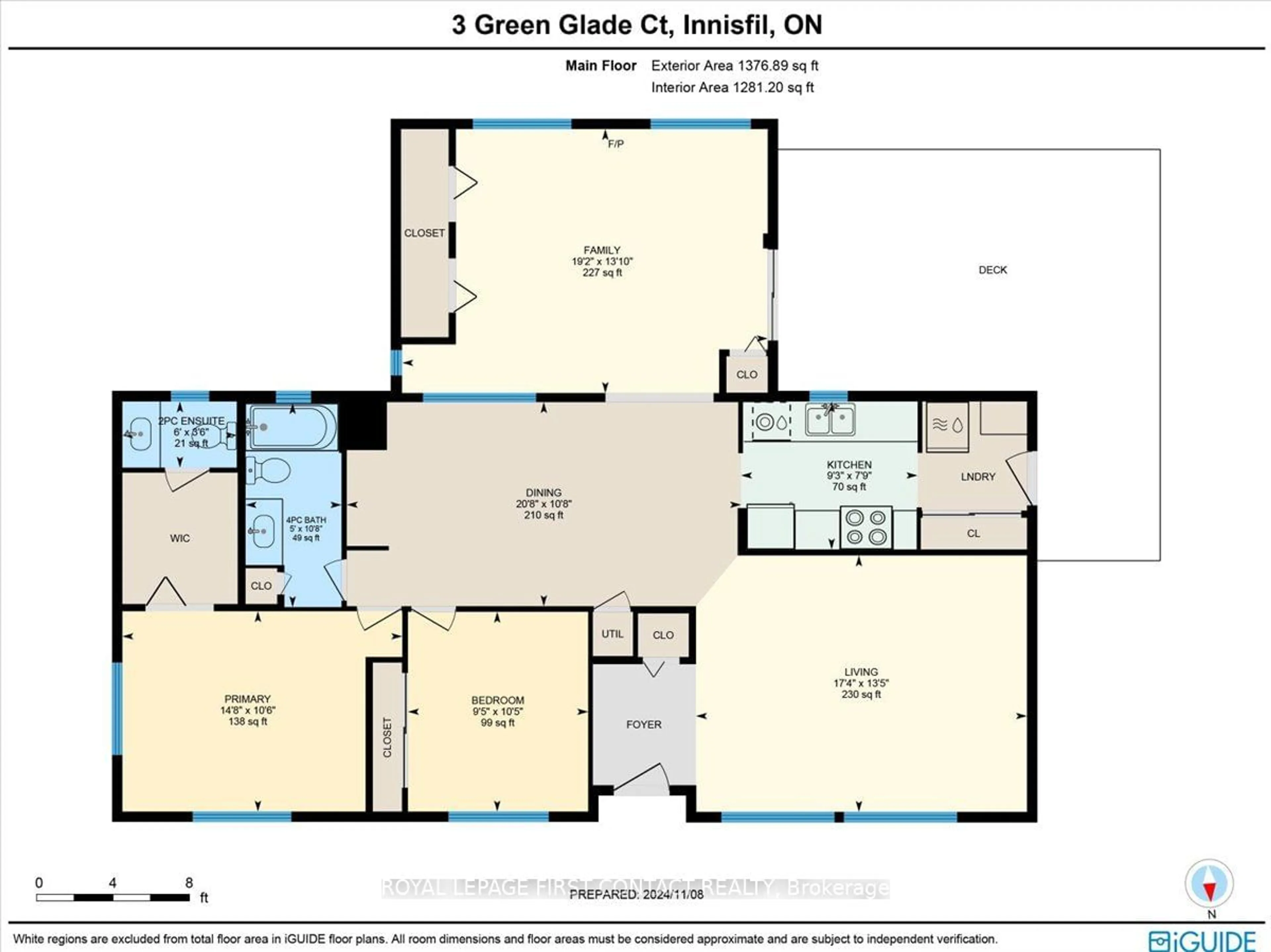 Floor plan for 3 Green Glade Crt, Innisfil Ontario L9S 1P3