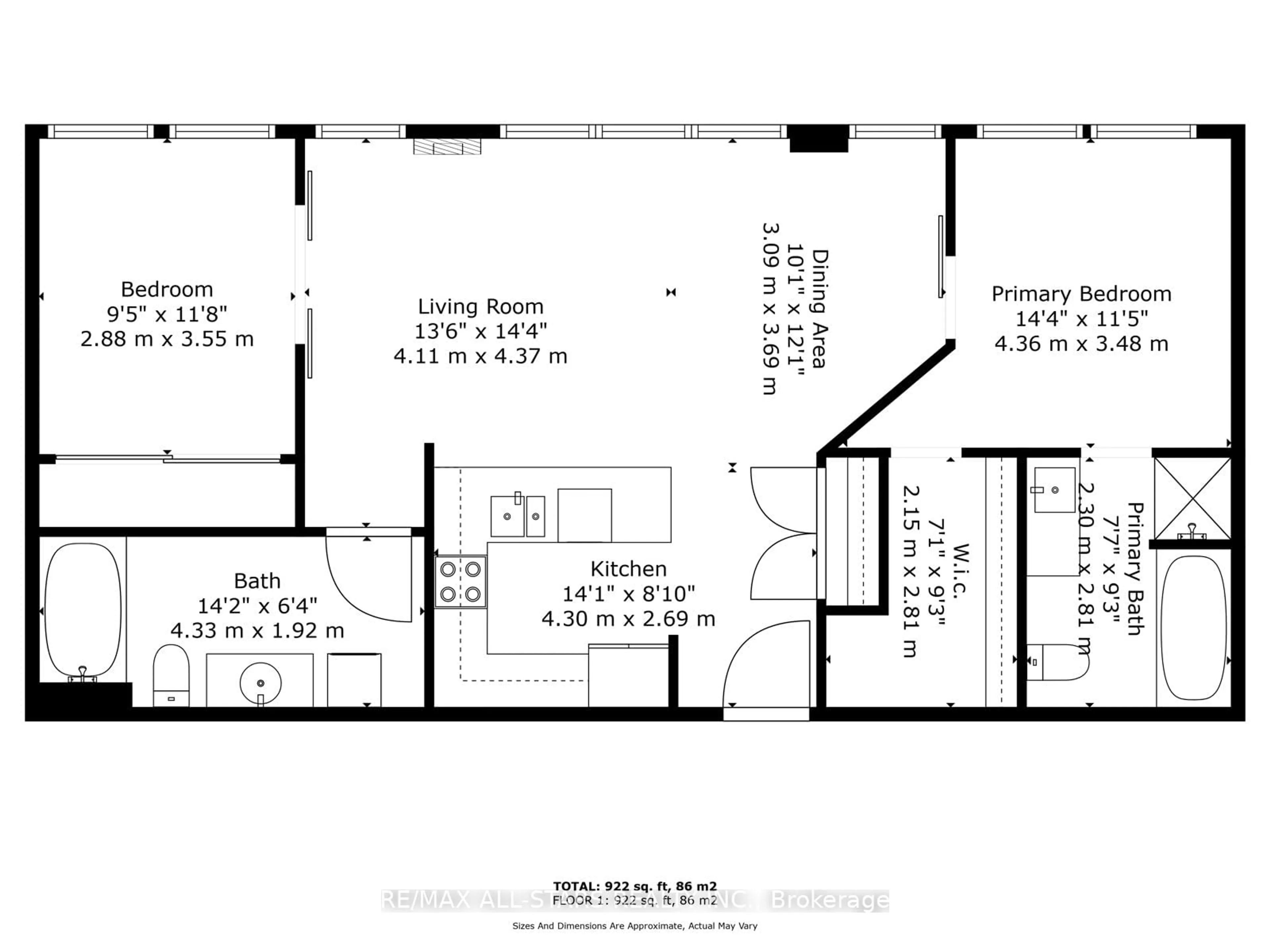 Floor plan for 543 Timothy St #113, Newmarket Ontario L3Y 1R1