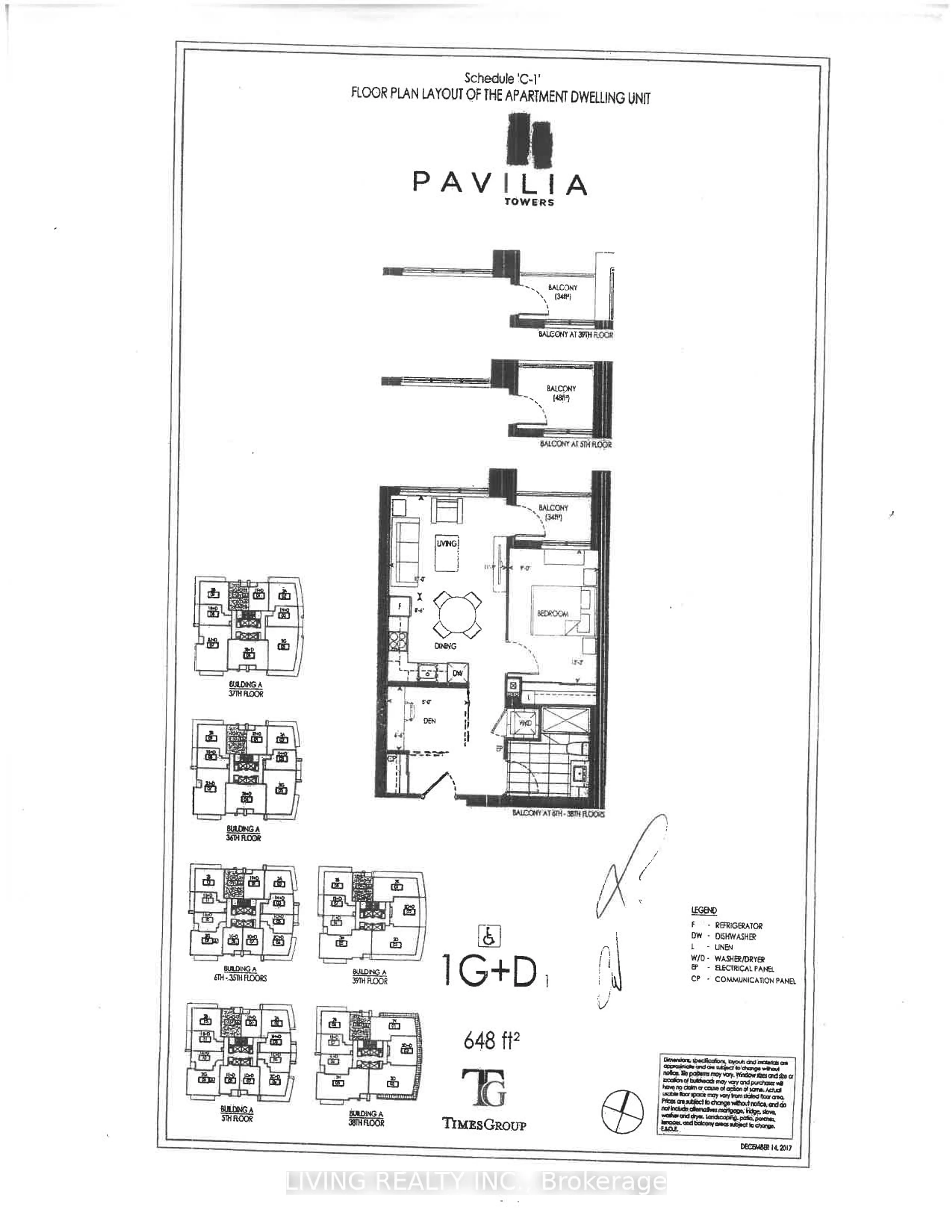 Floor plan for 12 Gandhi Lane #1015, Markham Ontario L3T 0G8