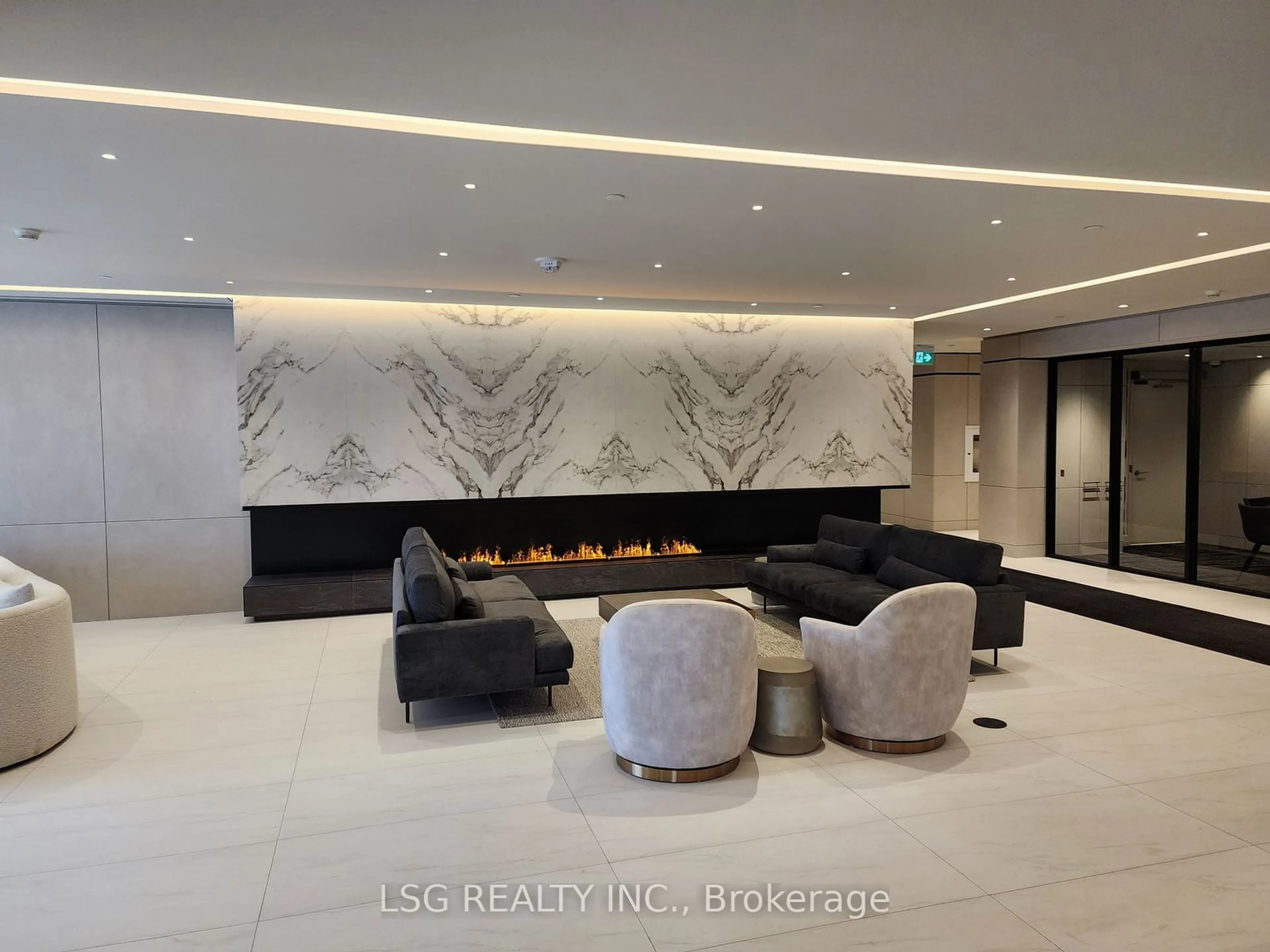 Indoor lobby, ceramic floors for 50 UPPERMALL Way #2408, Vaughan Ontario L4J 0L8