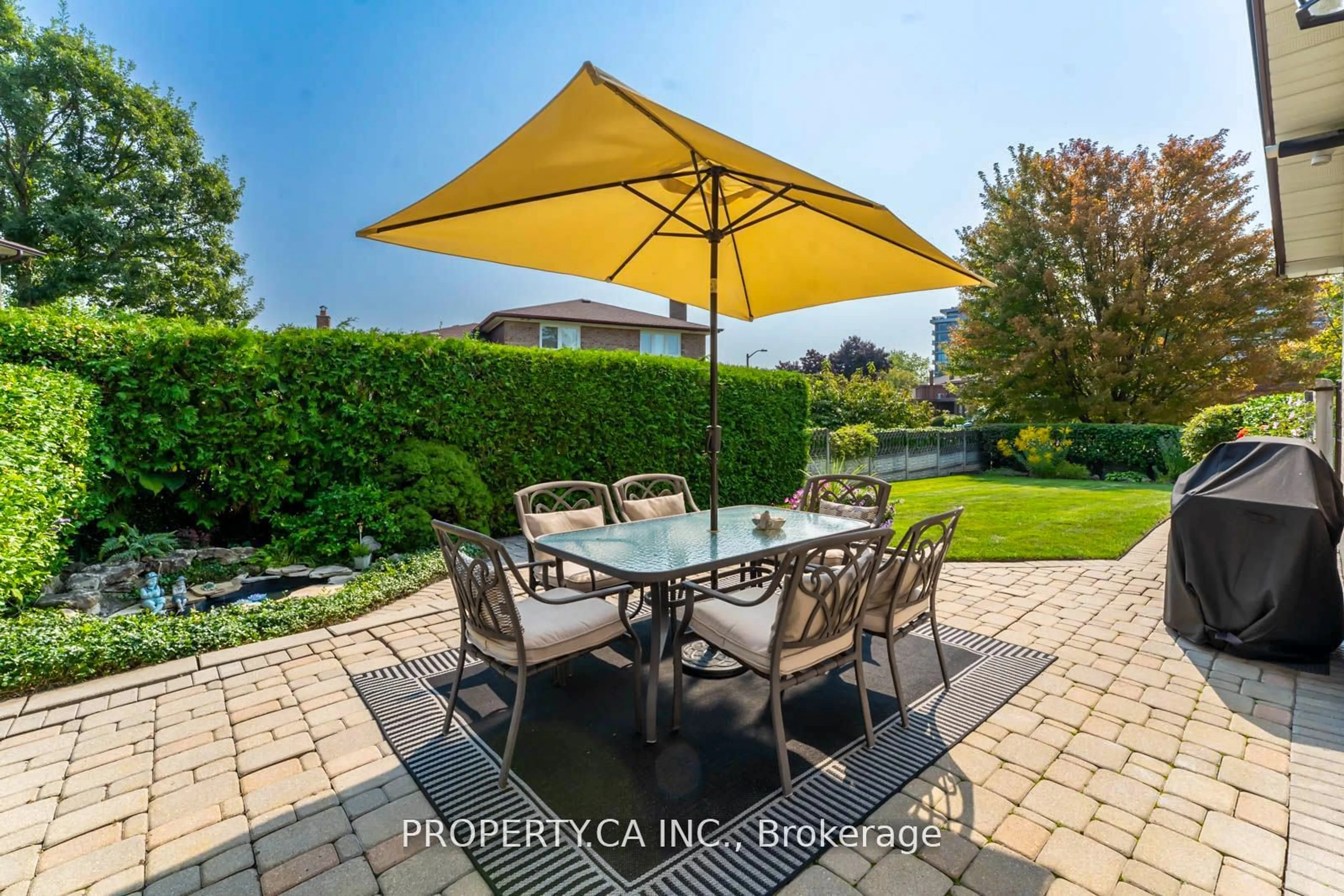 Patio, the fenced backyard for 76 Wigwoss Dr, Vaughan Ontario L4L 2R1