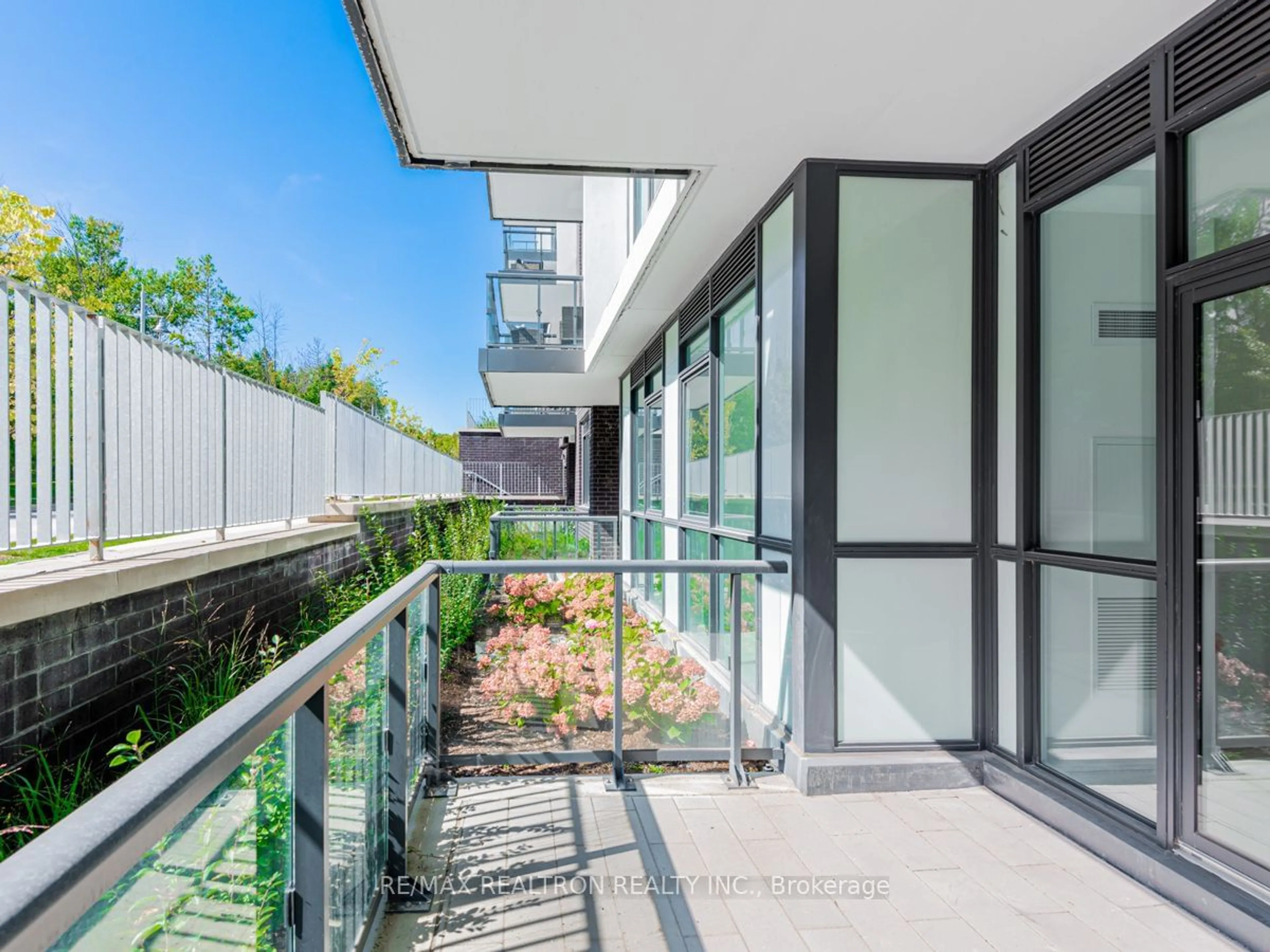 Balcony in the apartment, the fenced backyard for 415 Sea Ray Ave #G38, Innisfil Ontario L9S 0R5