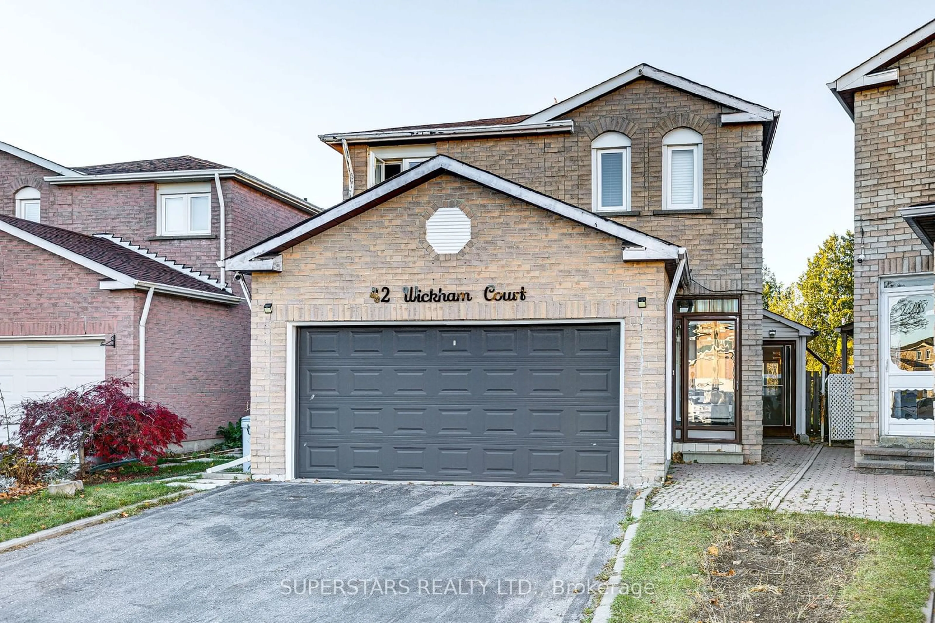 Home with brick exterior material for 42 Wickham Crt, Markham Ontario L3R 7B7