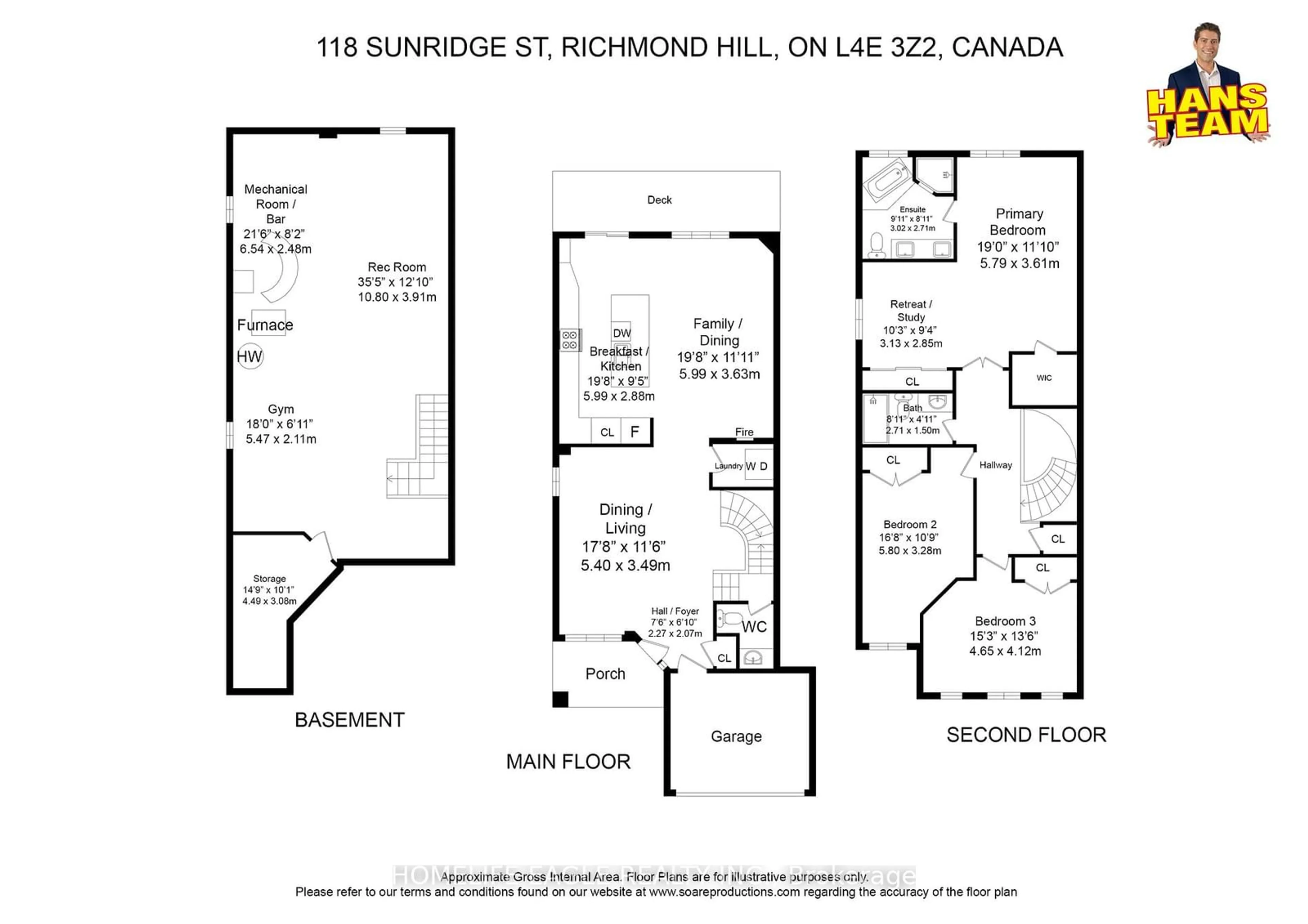 Floor plan for 118 Sunridge St, Richmond Hill Ontario L4E 3Z2