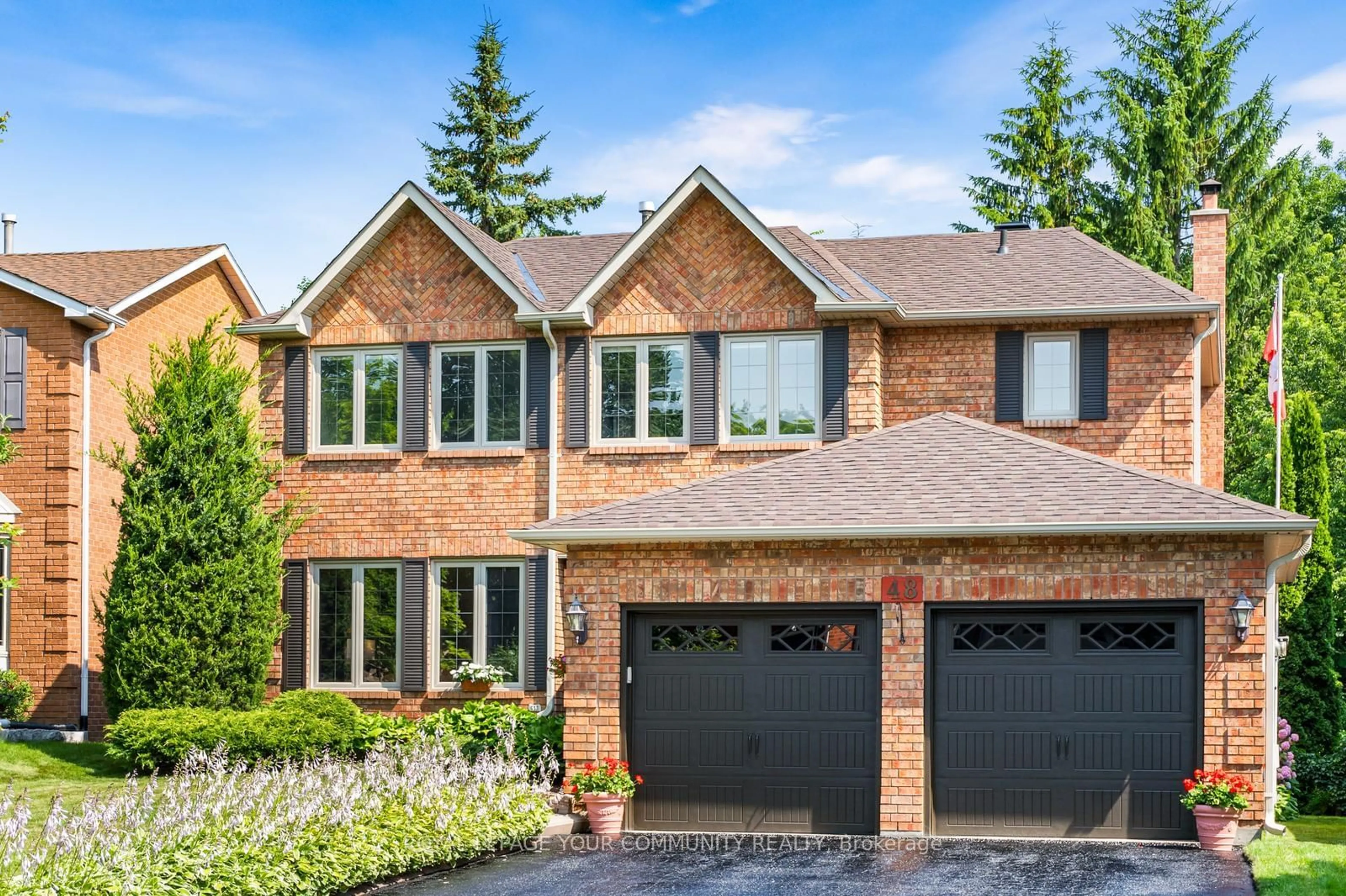 Home with brick exterior material for 48 Lanewood Dr, Aurora Ontario L4G 4T8