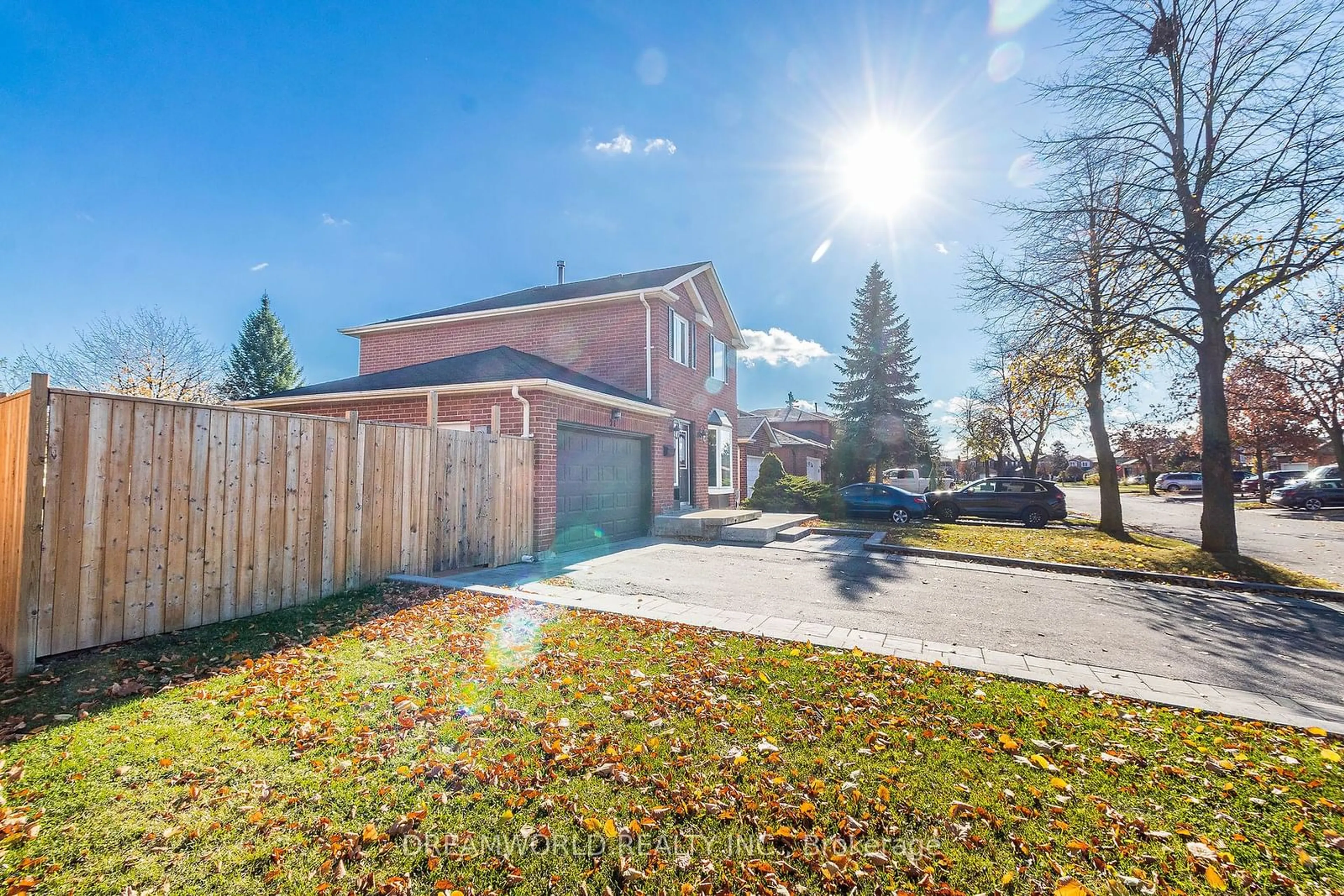 A pic from exterior of the house or condo, the fenced backyard for 21 Irish Moss Crt, Vaughan Ontario L4L 4C9