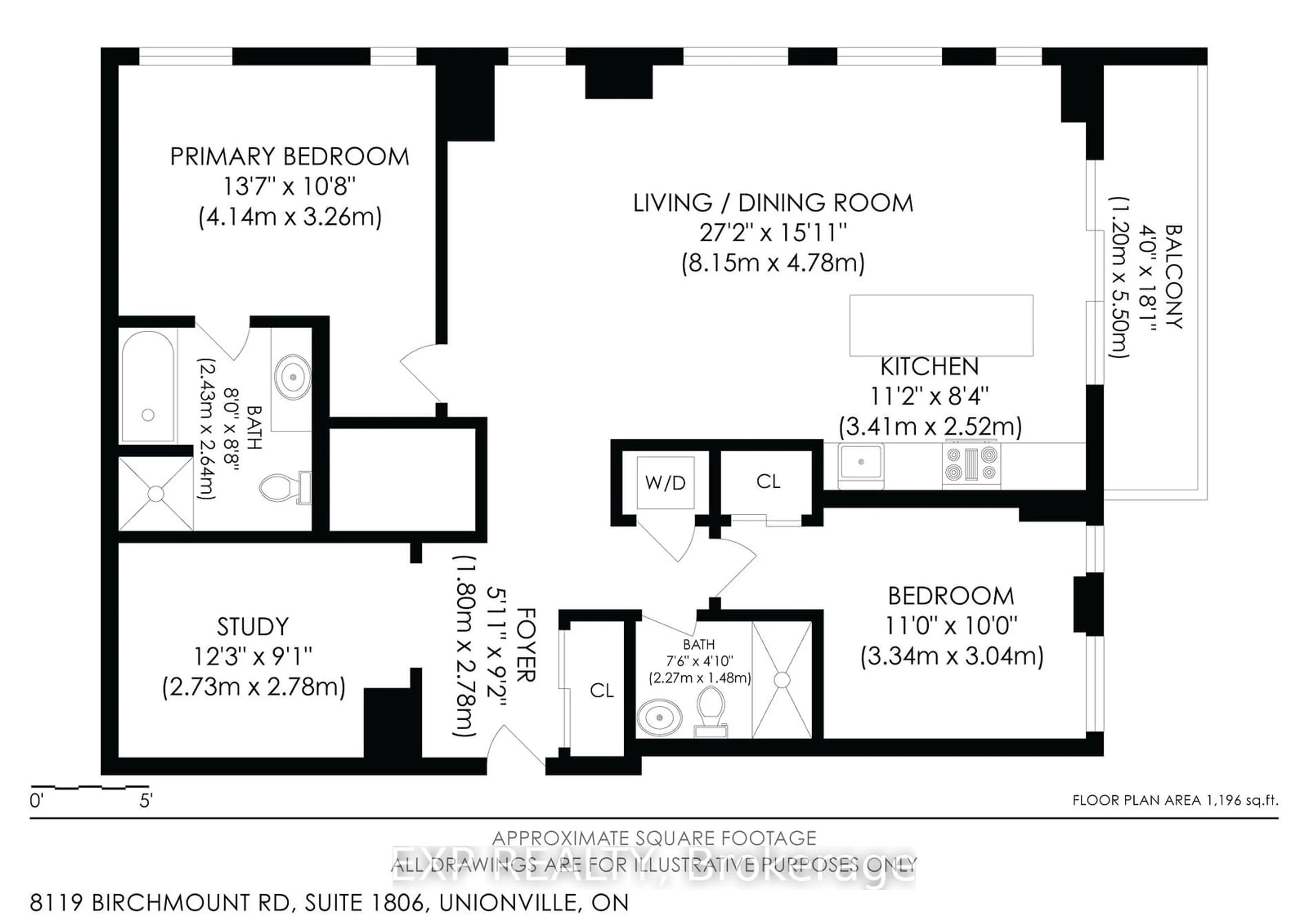 Floor plan for 8119 Birchmount Rd #1806, Markham Ontario L6G 0E3