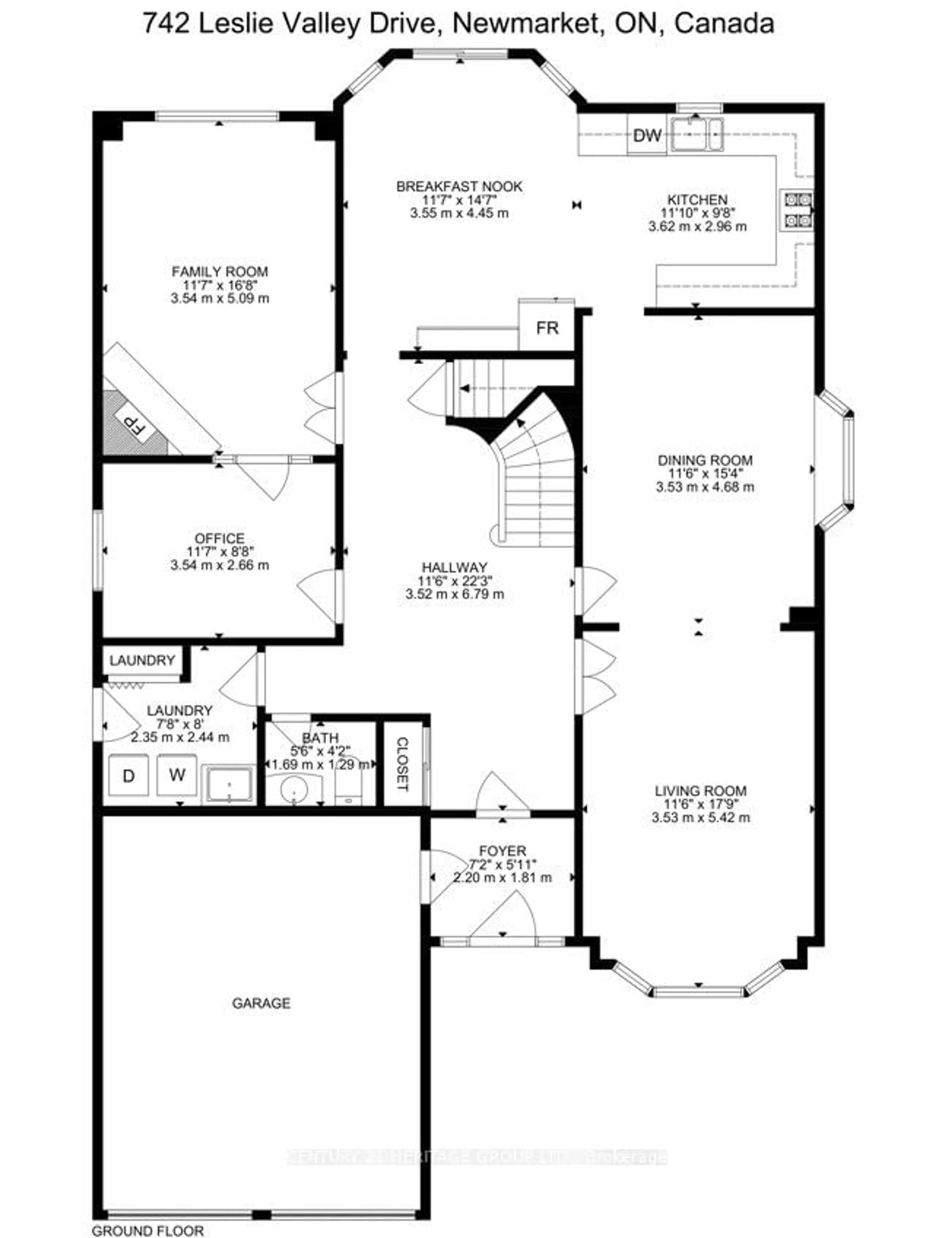 Floor plan for 742 Leslie Valley Dr, Newmarket Ontario L3Y 7J3