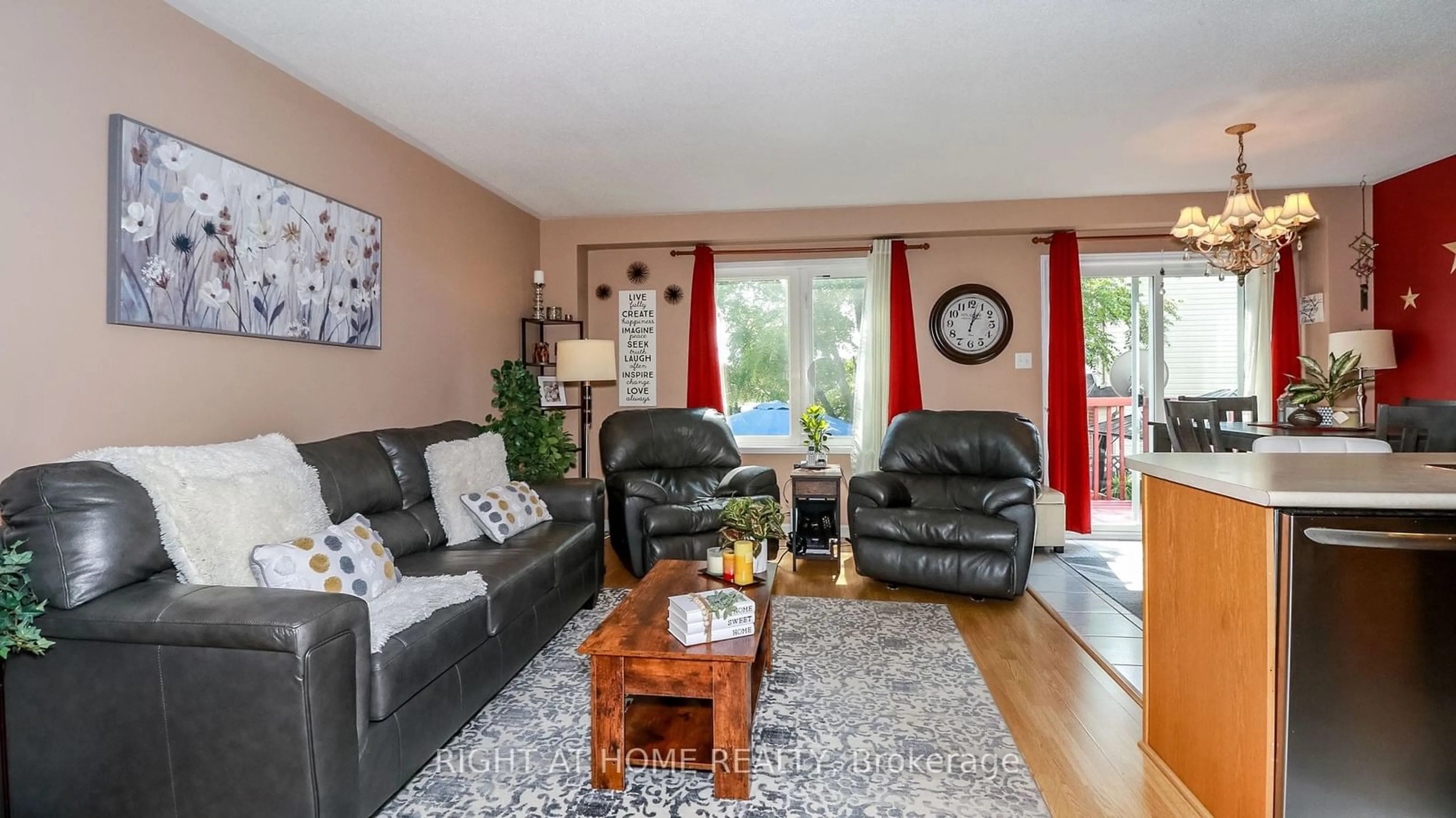 Living room, wood floors for 44 Parkside Cres, Essa Ontario L3W 0K9