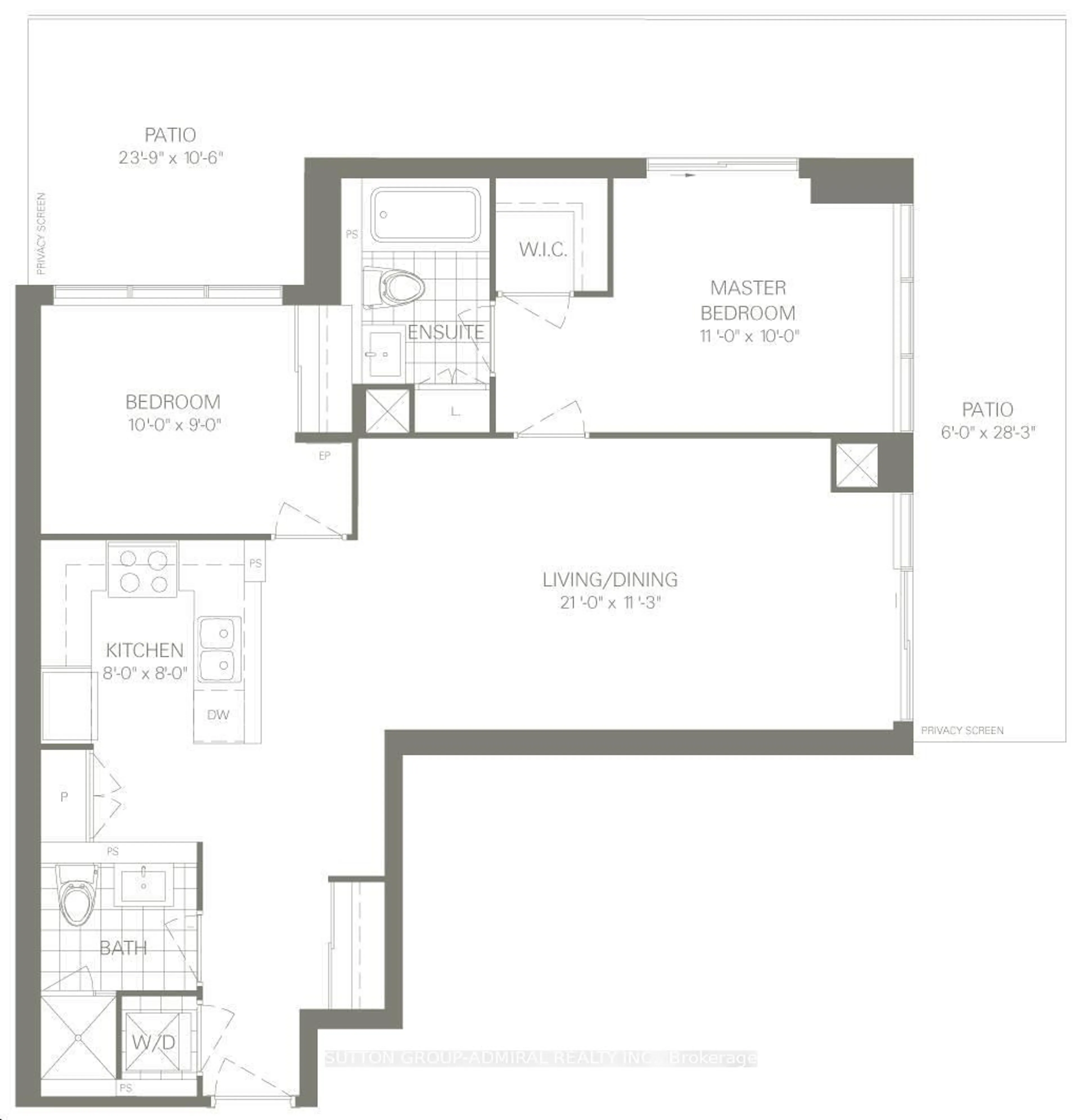 Floor plan for 55 Oneida Cres #302, Richmond Hill Ontario L4B 0E8