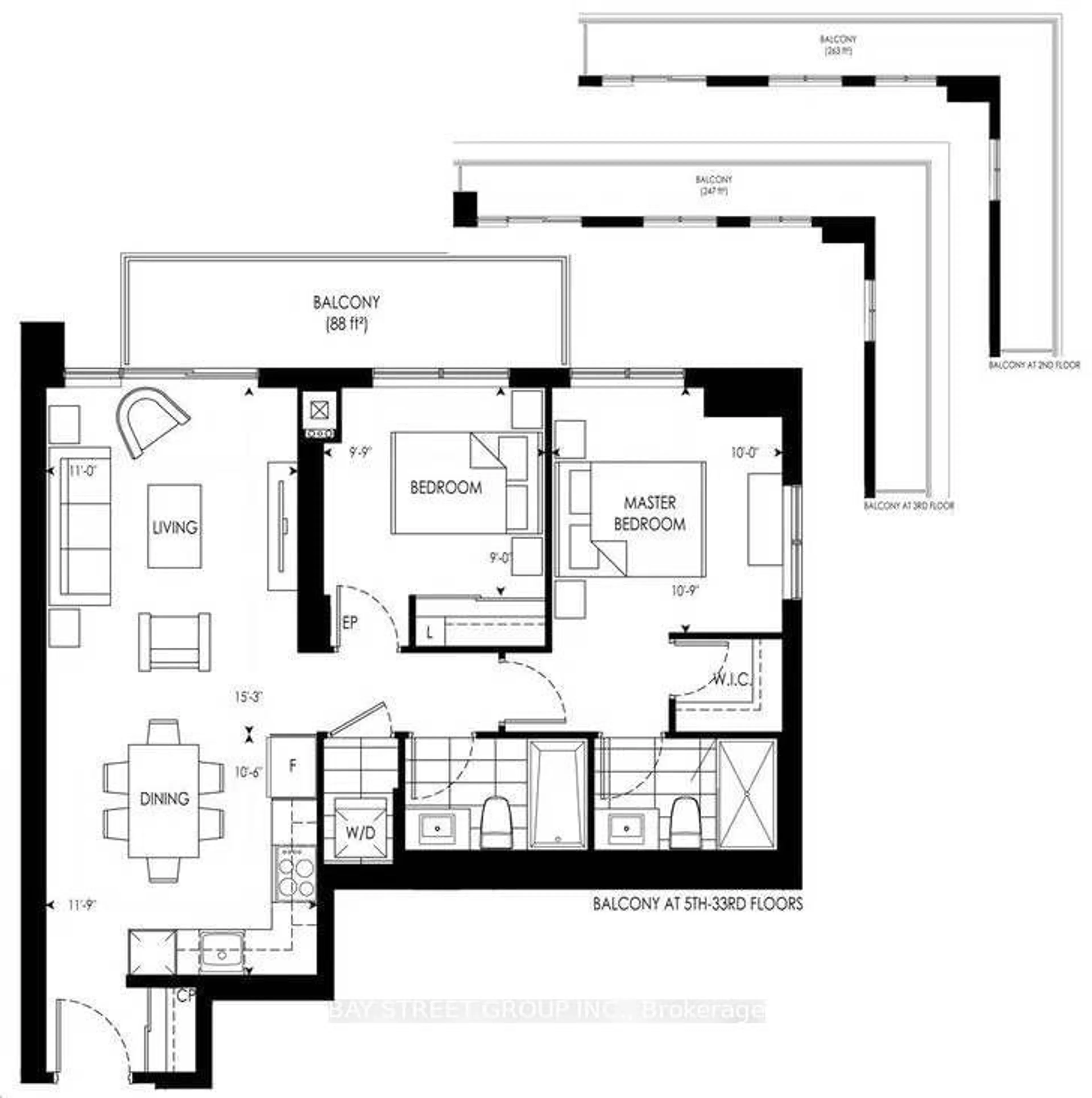 Floor plan for 38 Gandhi Lane #602, Markham Ontario L3T 0G8