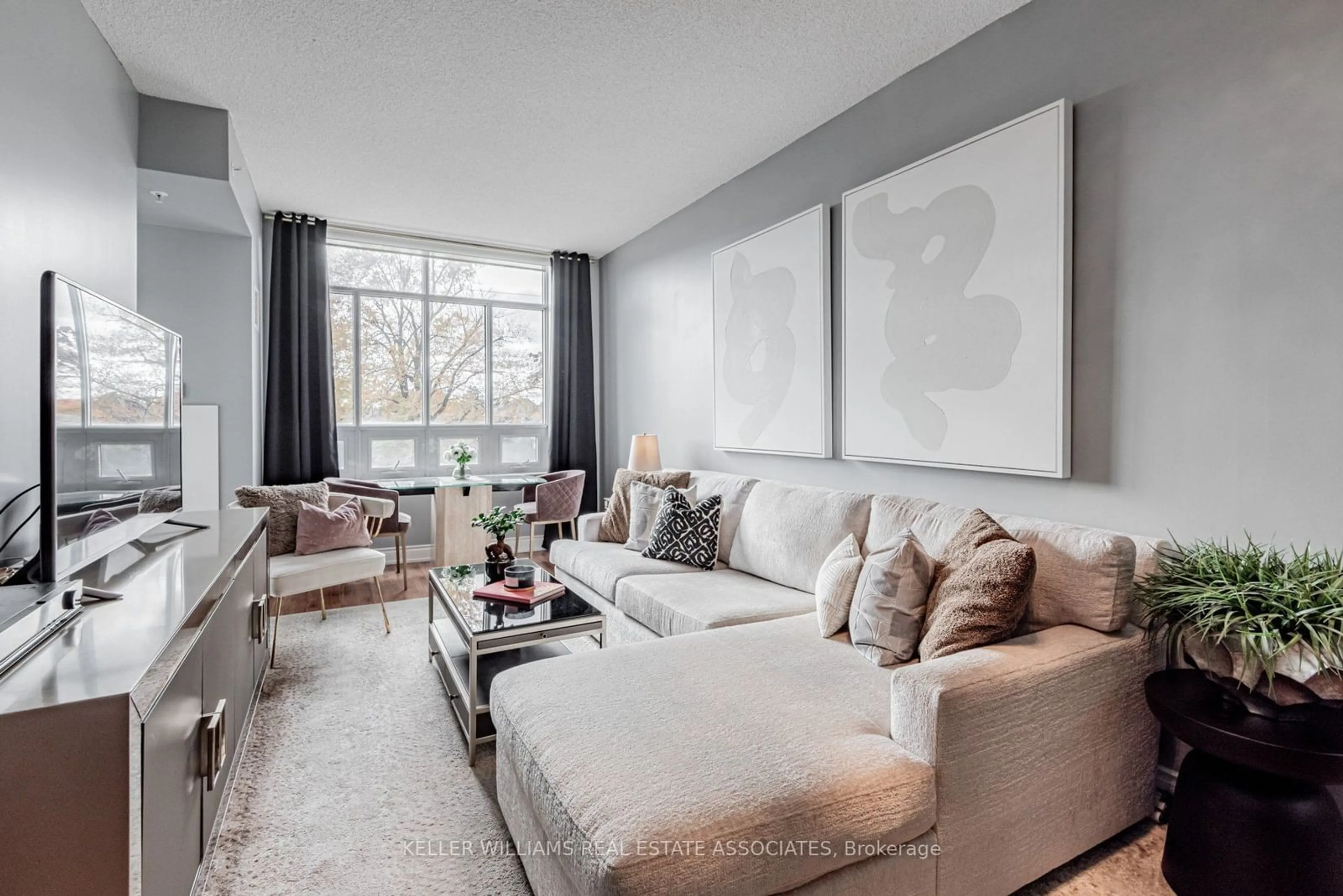 Living room, wood floors for 2396 Major Mackenzie Dr #210, Vaughan Ontario L6A 3Y7