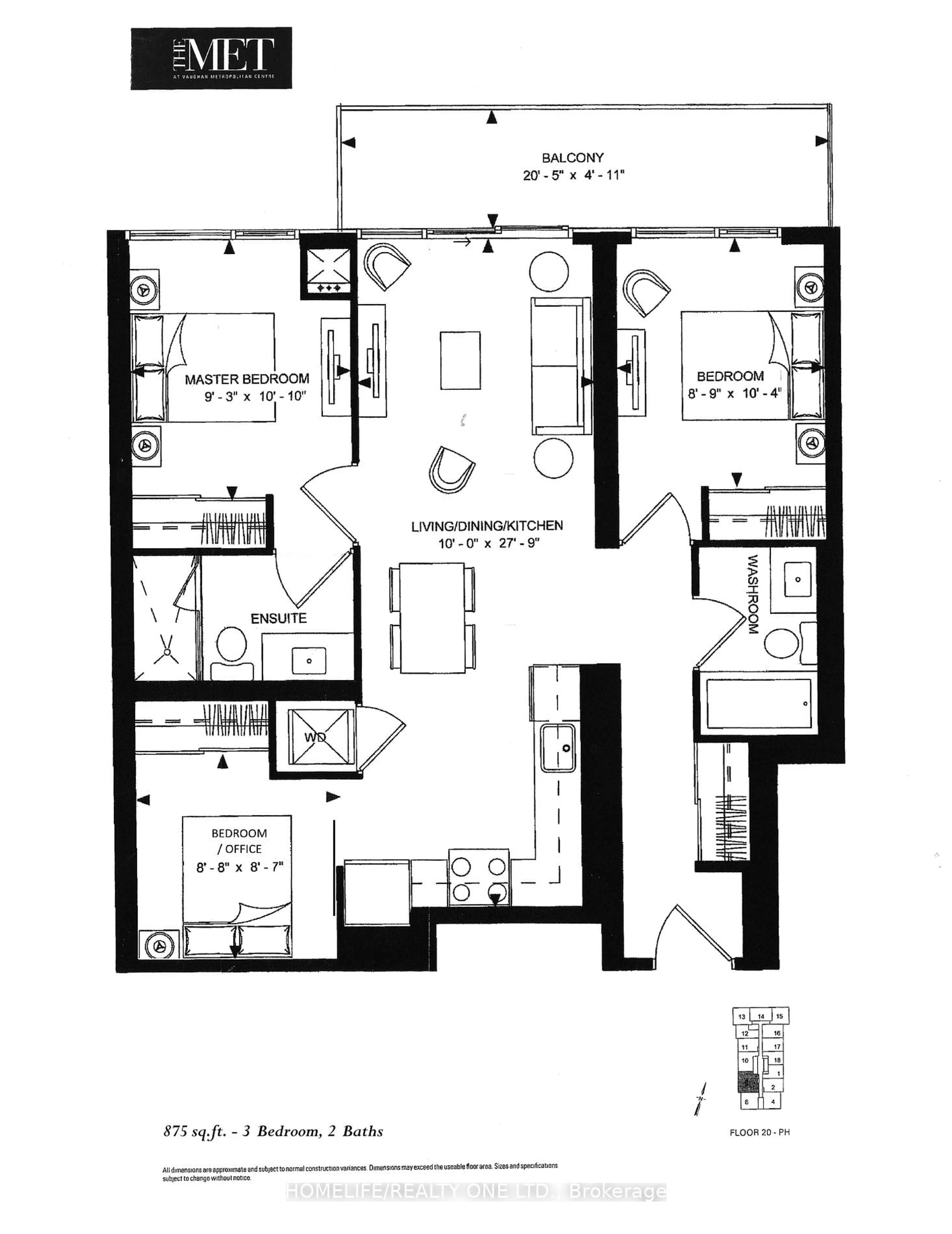 Floor plan for 7895 Jane St #3508, Vaughan Ontario L4K 0K2