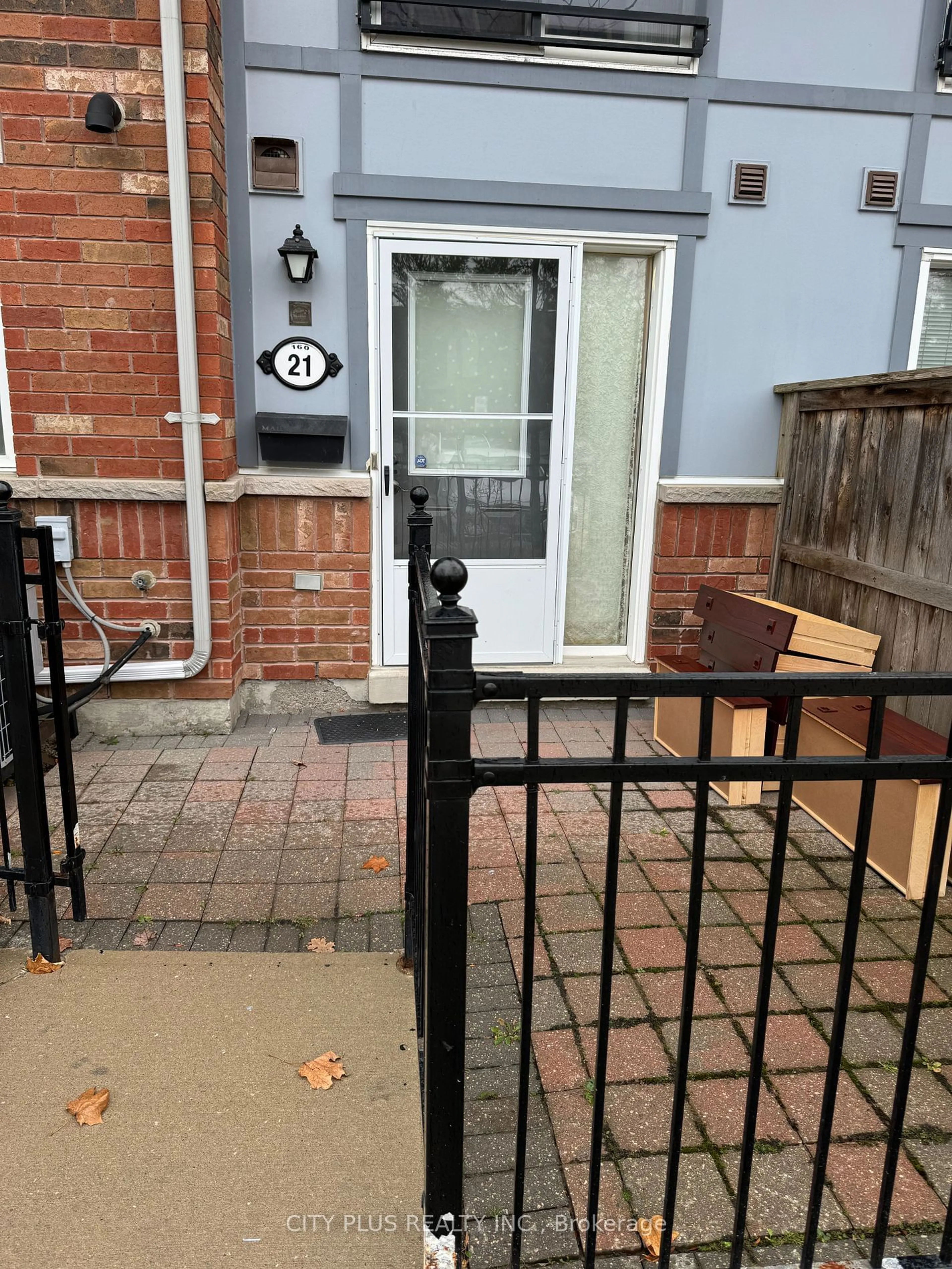 Patio, the fenced backyard for 160 Chancery Rd #21, Markham Ontario L6E 0B9