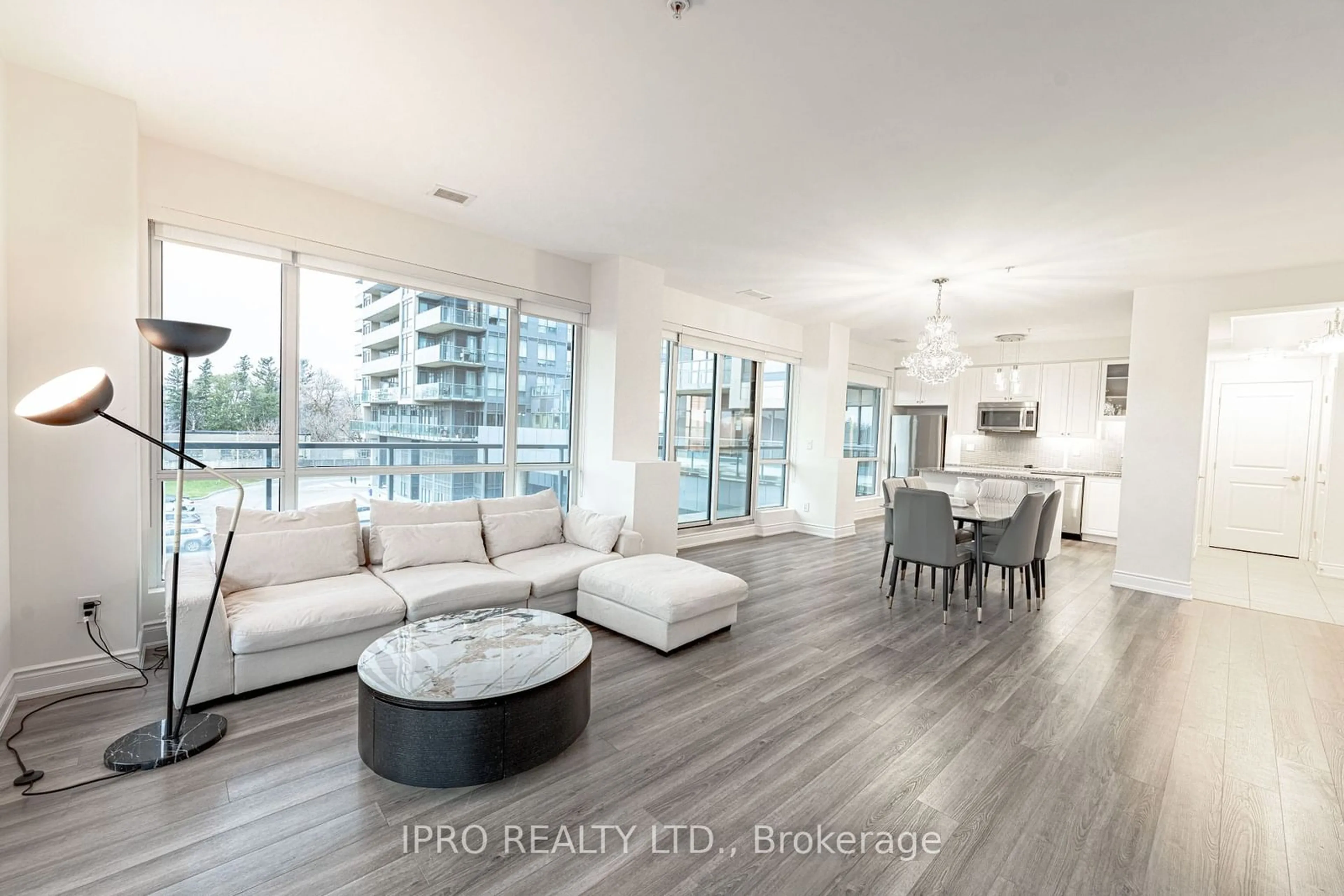 Living room, wood floors for 9088 Yonge St #205, Richmond Hill Ontario L4C 0Y6