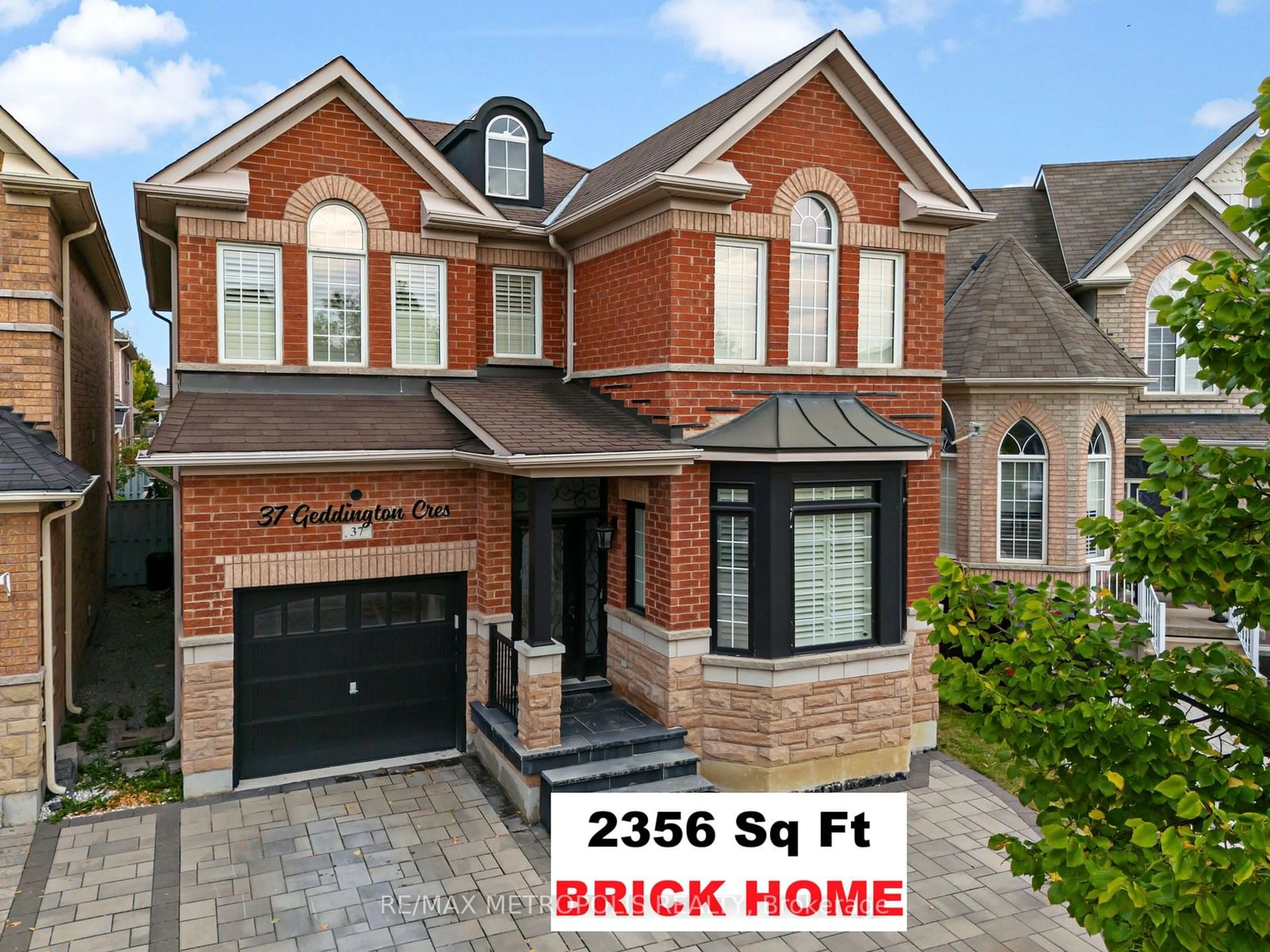 Home with brick exterior material for 37 Geddington Cres, Markham Ontario L6B 0M7