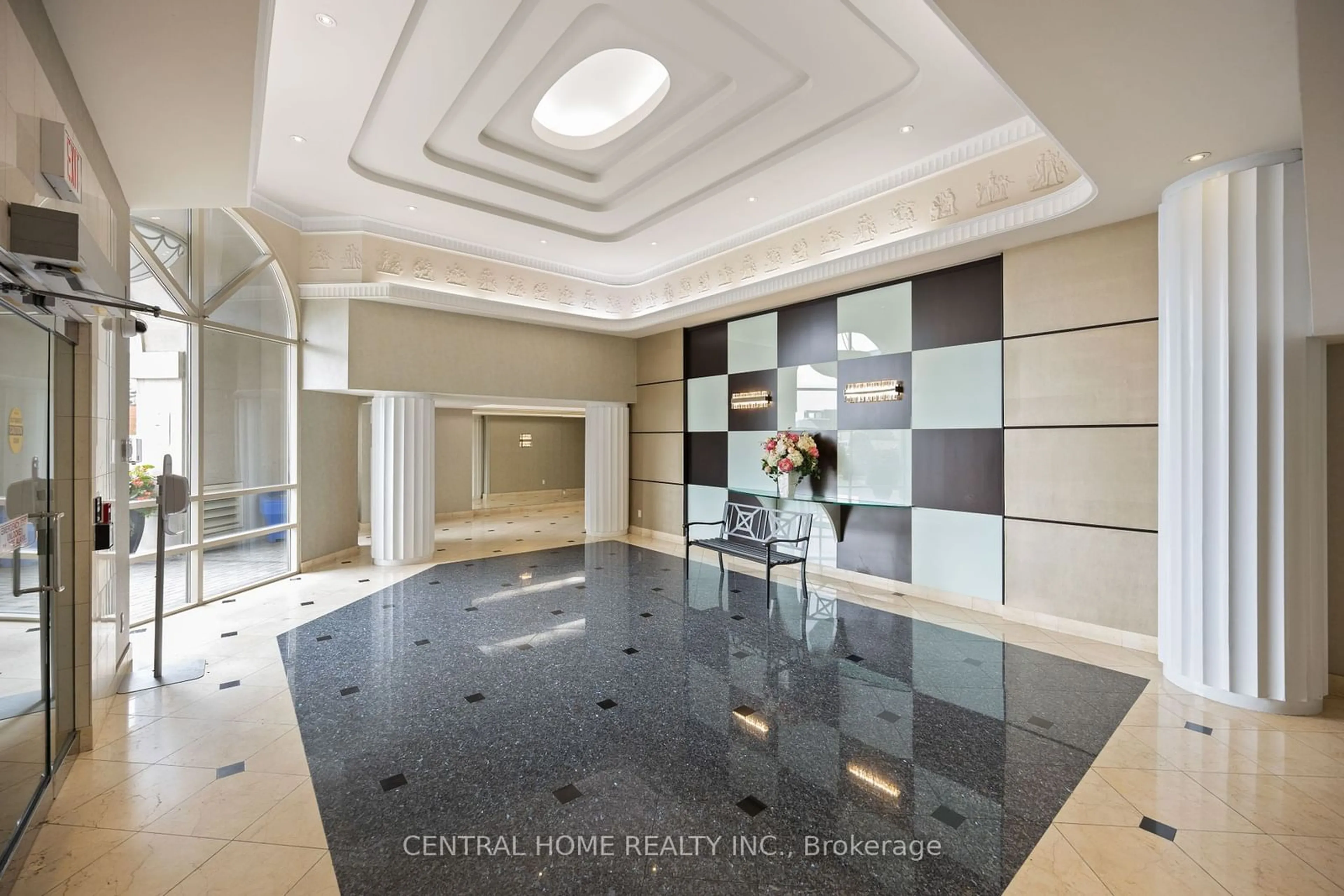 Indoor lobby, ceramic floors for 9015 Leslie St #303, Richmond Hill Ontario L4B 4J8