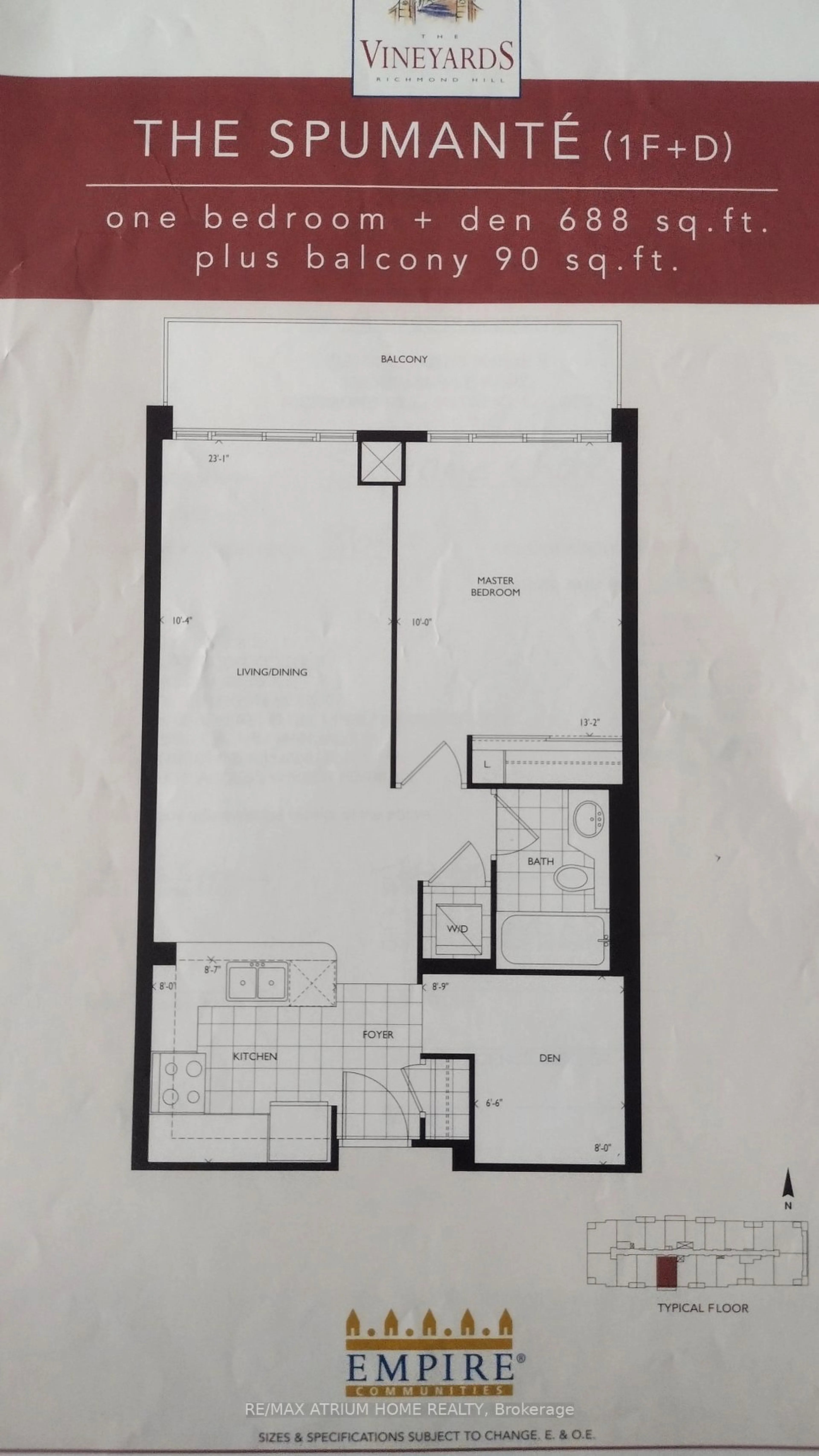 Floor plan for 350 Red Maple Rd #511, Richmond Hill Ontario L4C 0T5