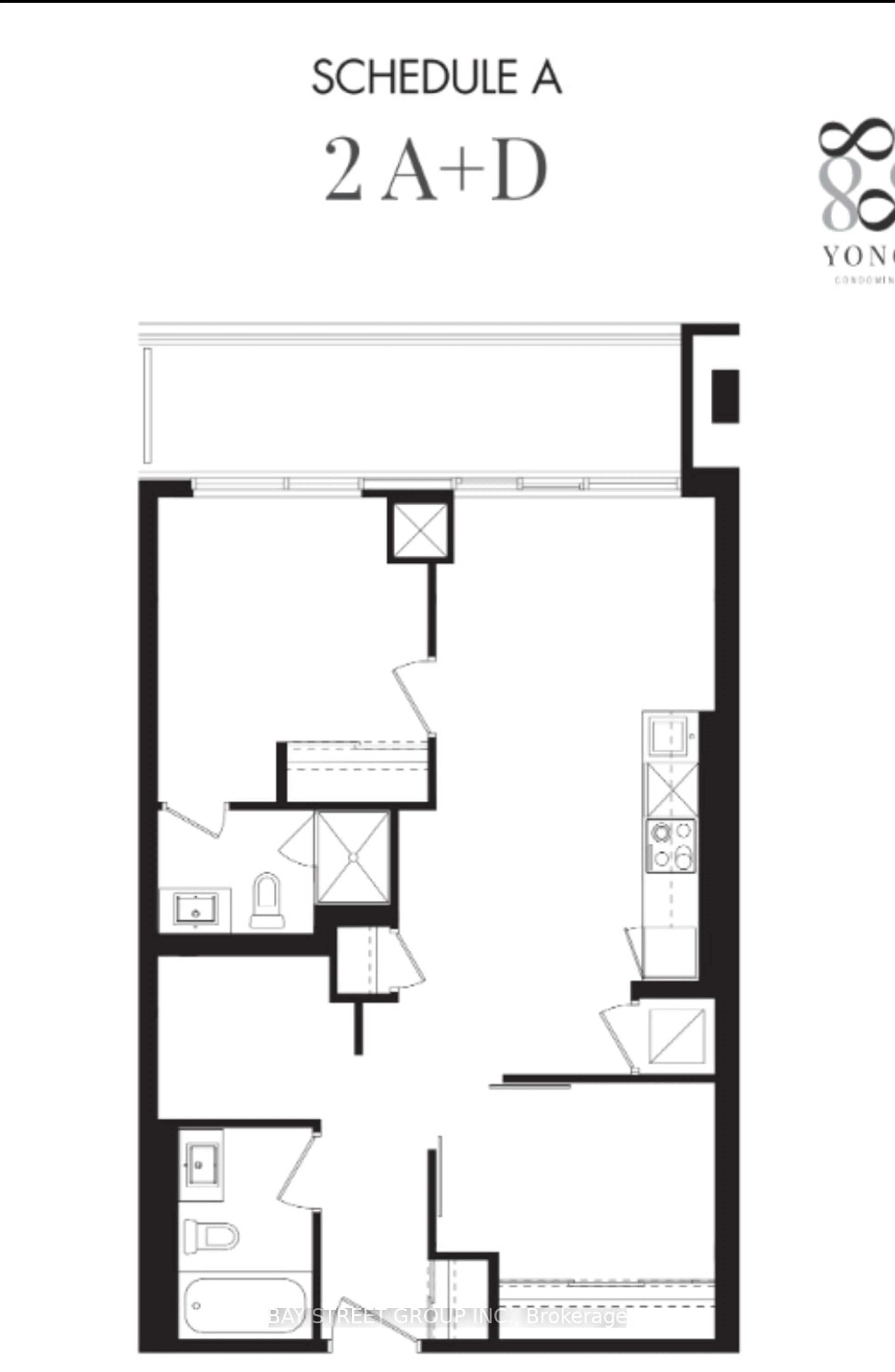 Floor plan for 8888 YONGE St #419, Richmond Hill Ontario L4C 6Z1