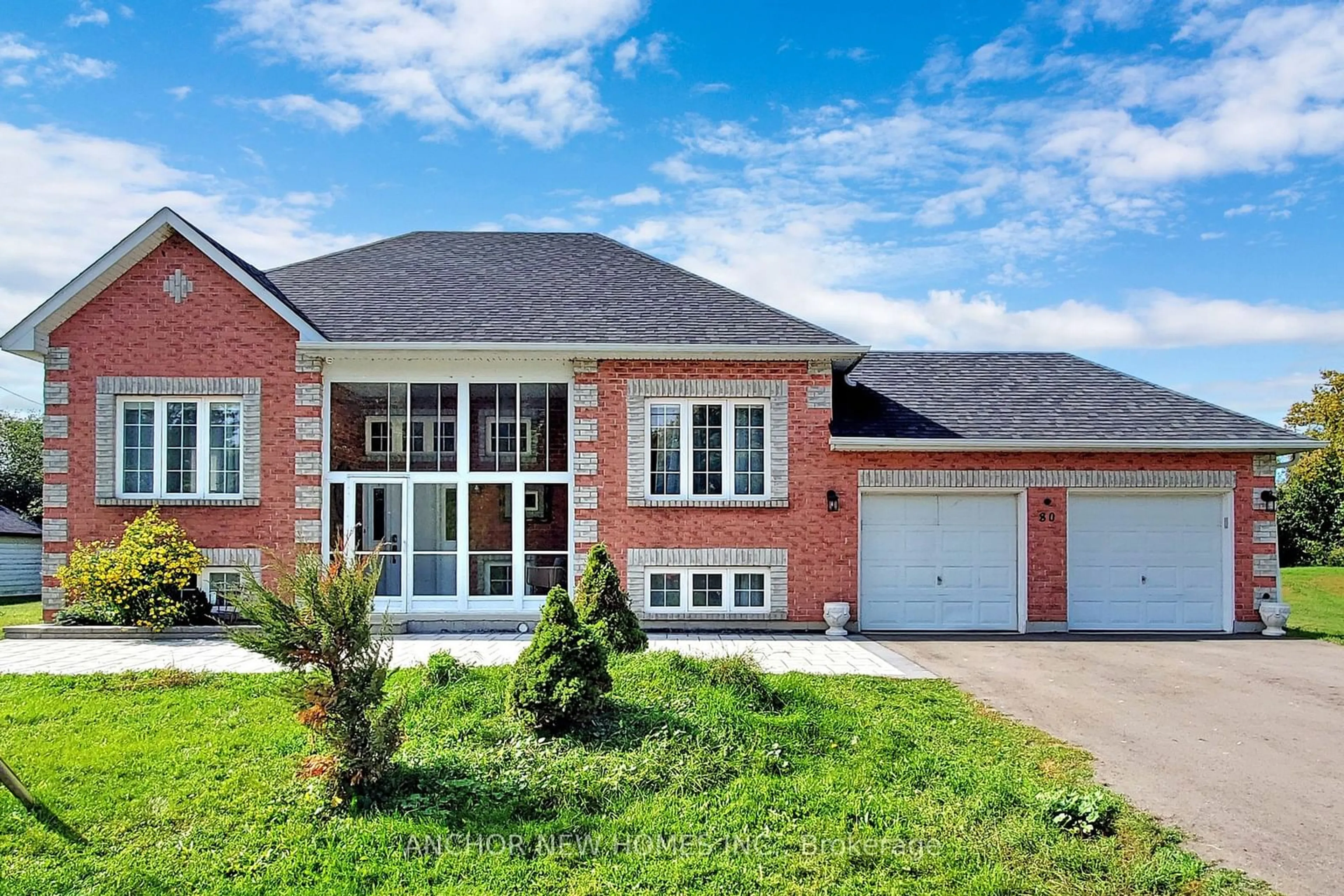 Home with brick exterior material for 80 Moores Beach Rd, Georgina Ontario L0E 1N0