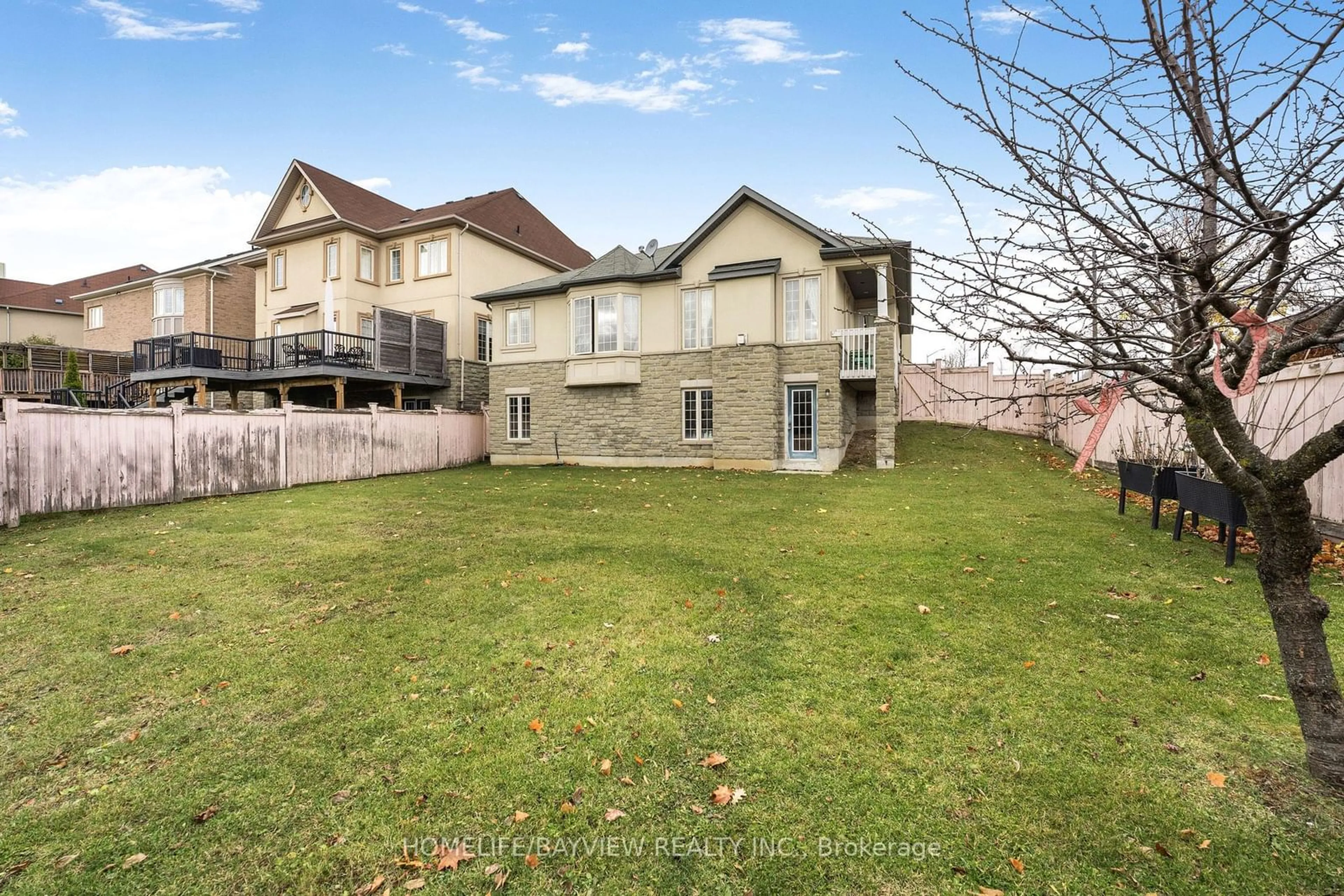 A pic from exterior of the house or condo, the fenced backyard for 1 Sweet Valerie Crt, Vaughan Ontario L6A 0C6