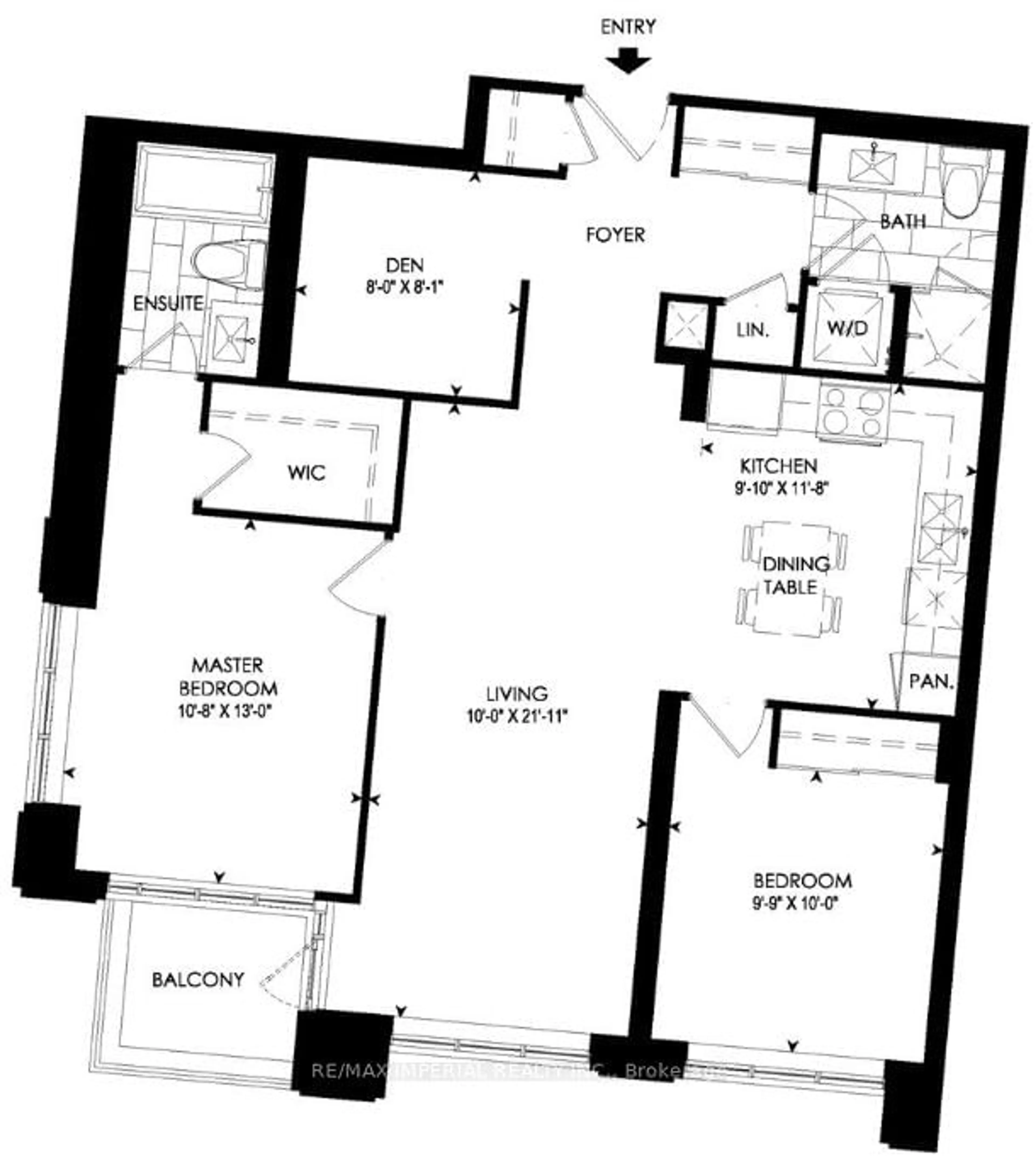 Floor plan for 33 Clegg Rd #D305, Markham Ontario L6G 0G6