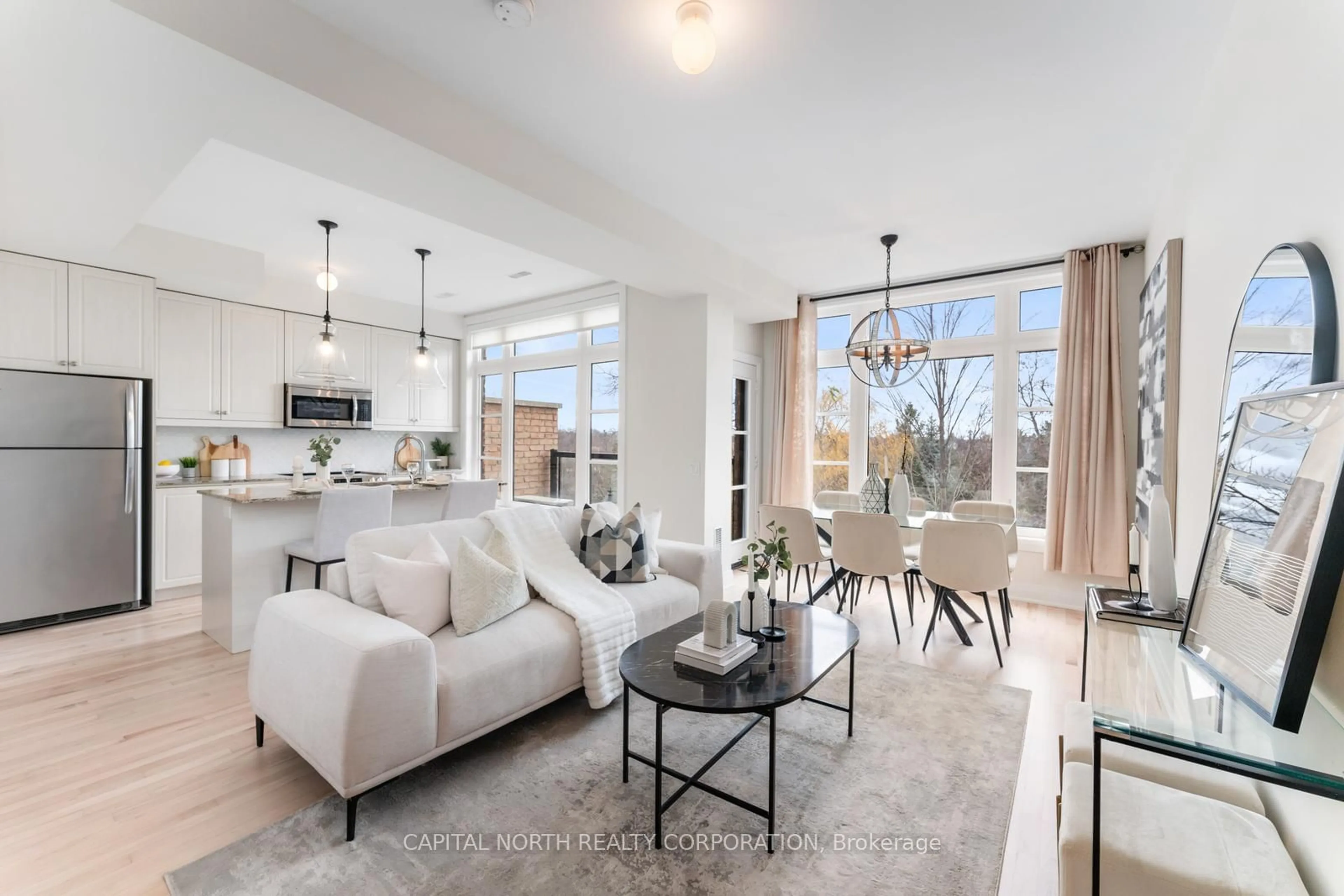 Living room, wood floors for 8169 Kipling Ave #24, Vaughan Ontario L4L 0G4