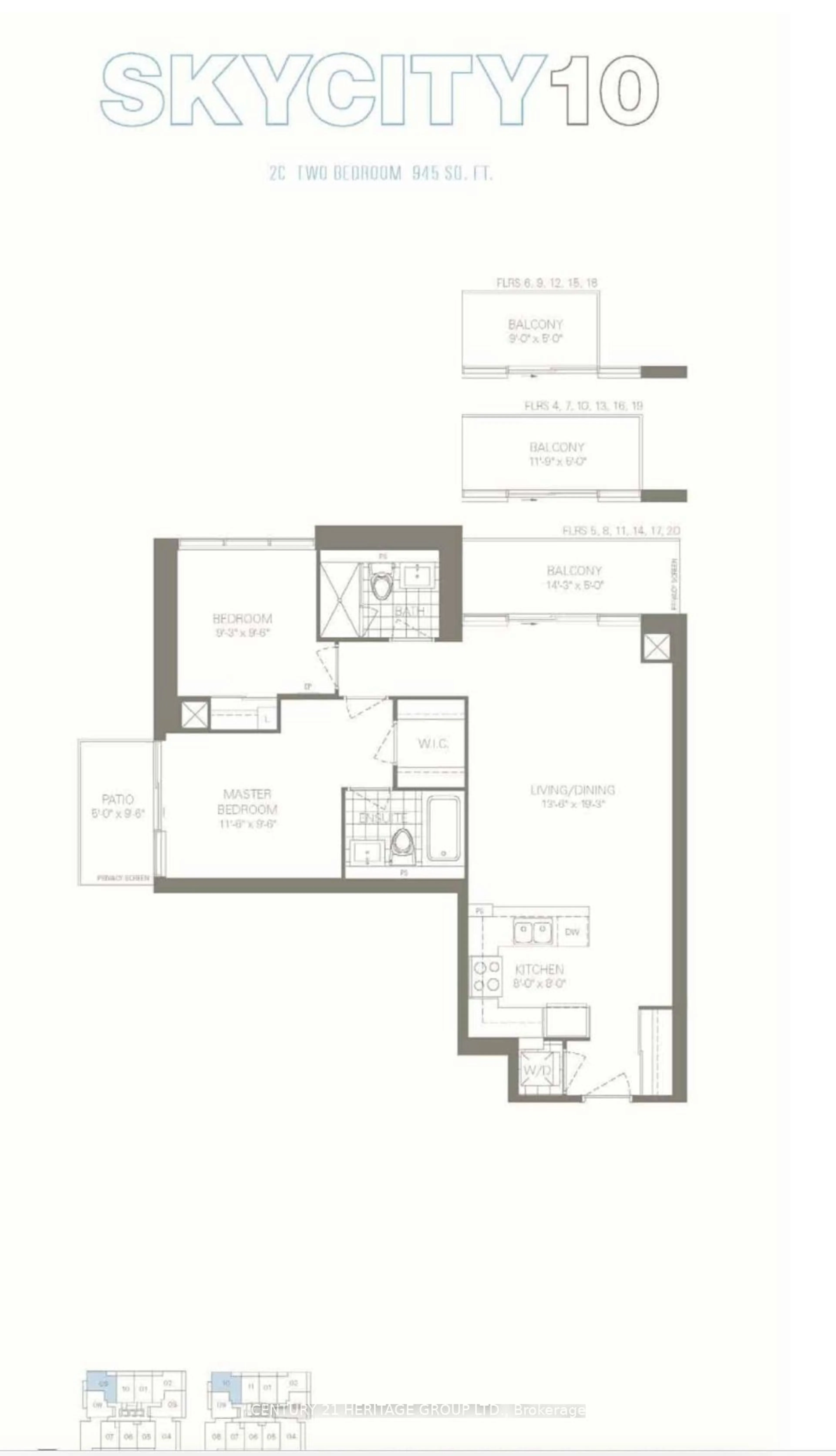 Floor plan for 55 Oneida Cres #1410, Richmond Hill Ontario L4B 0E8