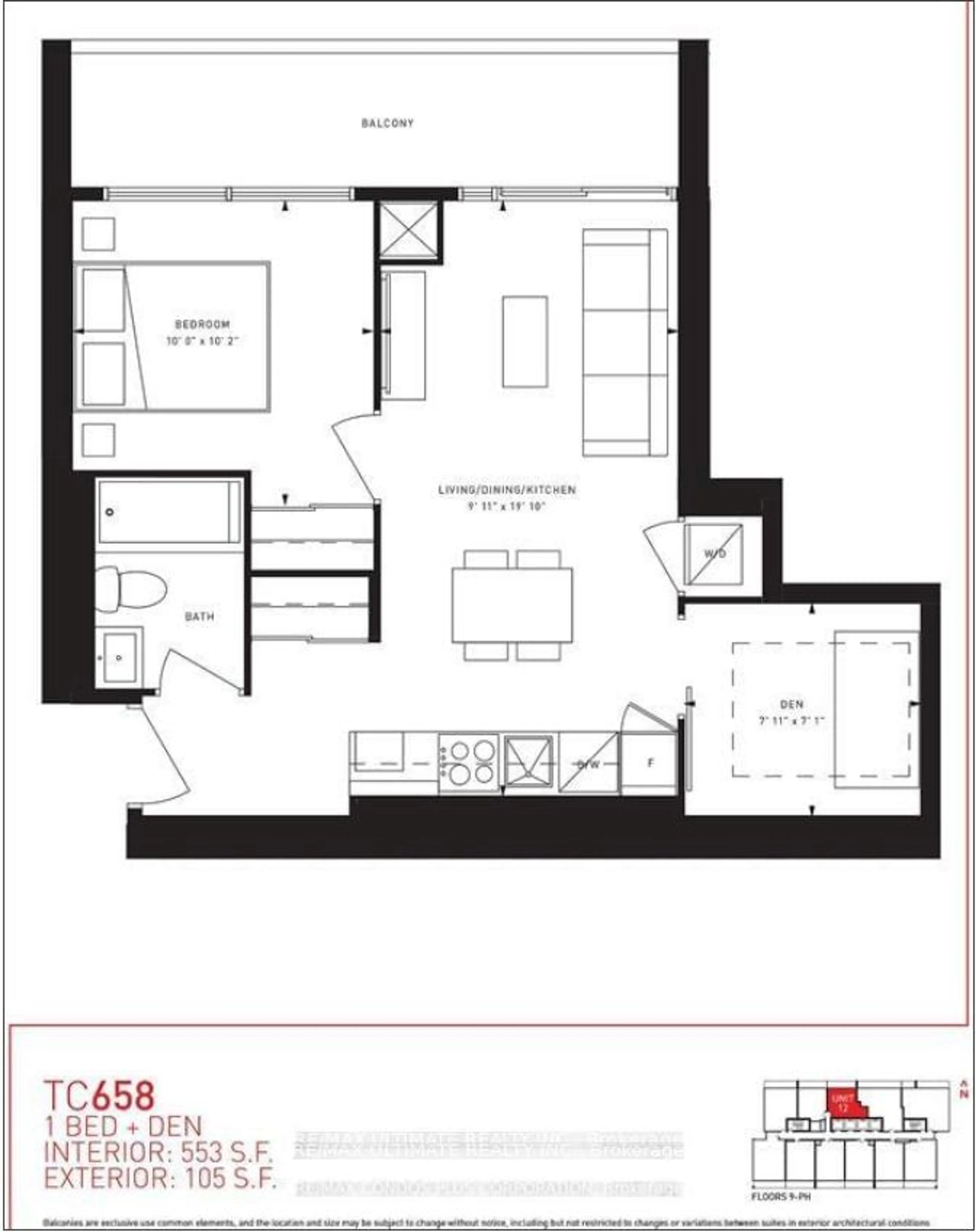 Floor plan for 5 Buttermill Ave #3012, Vaughan Ontario L4K 0J5