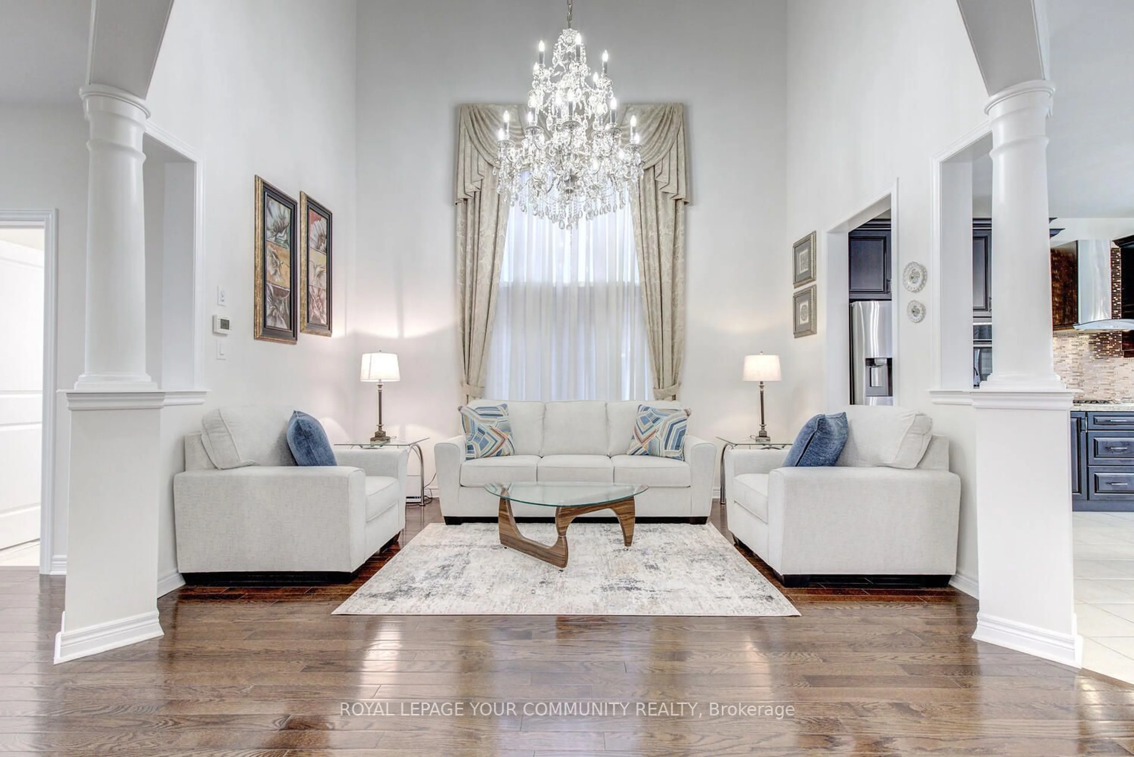 Living room, wood floors for 23 Barletta Dr, Vaughan Ontario L6A 4H5