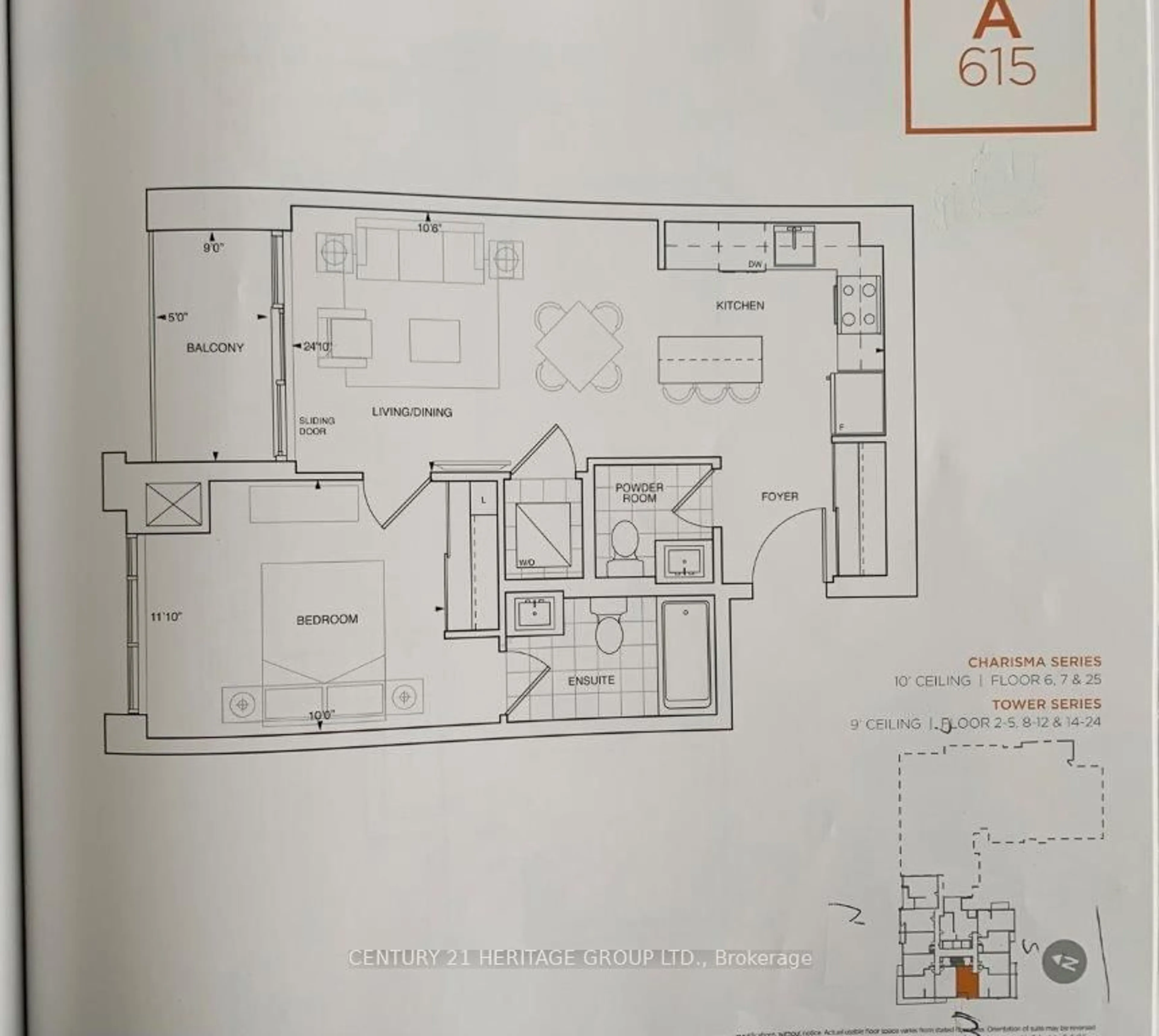 Floor plan for 9000 Jane St #1719, Vaughan Ontario L4K 0M6