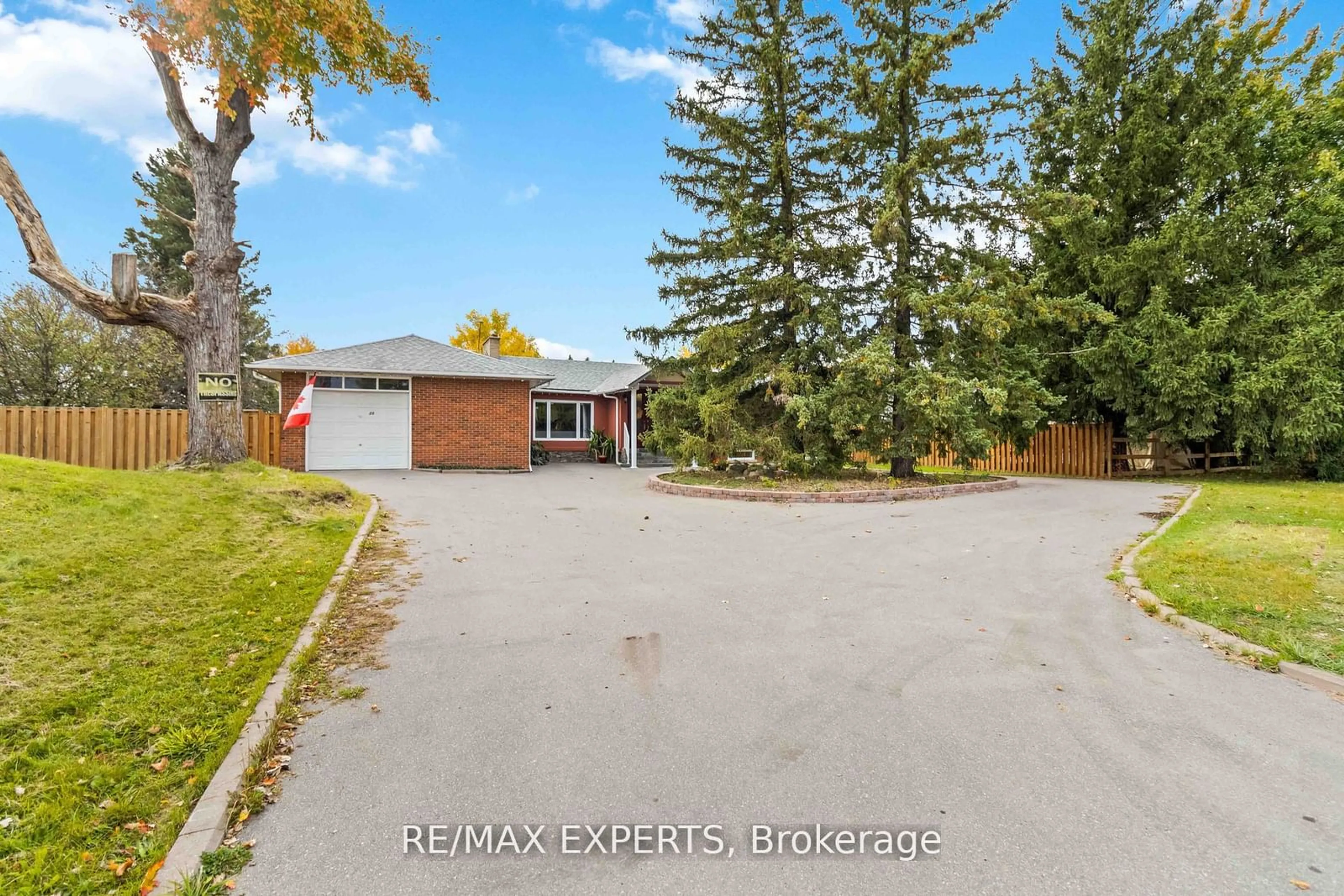 Frontside or backside of a home, the fenced backyard for 20 Leonard Rd, King Ontario L0G 1T0