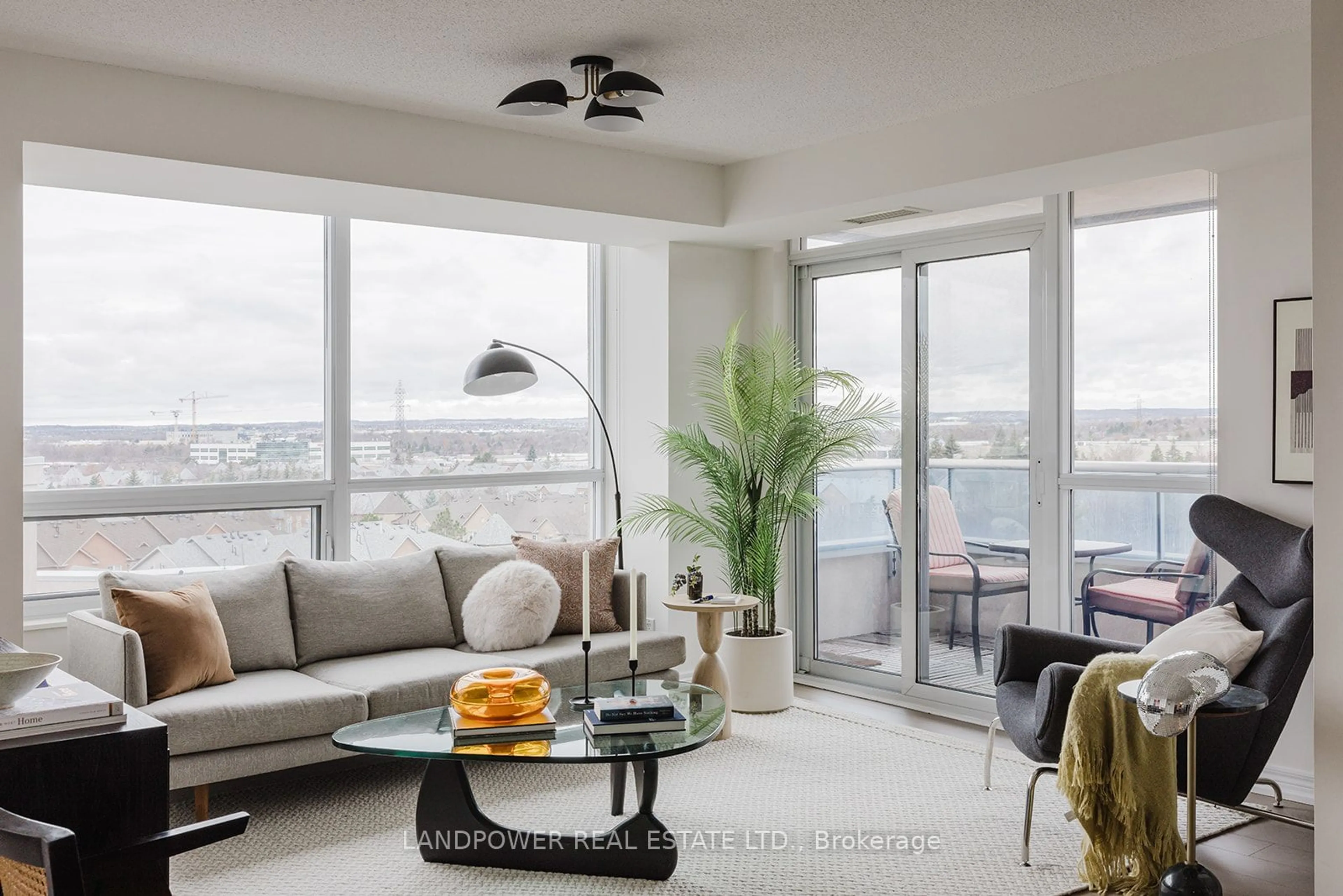 Living room, wood floors for 33 Cox Blvd #1116, Markham Ontario L3R 8A6