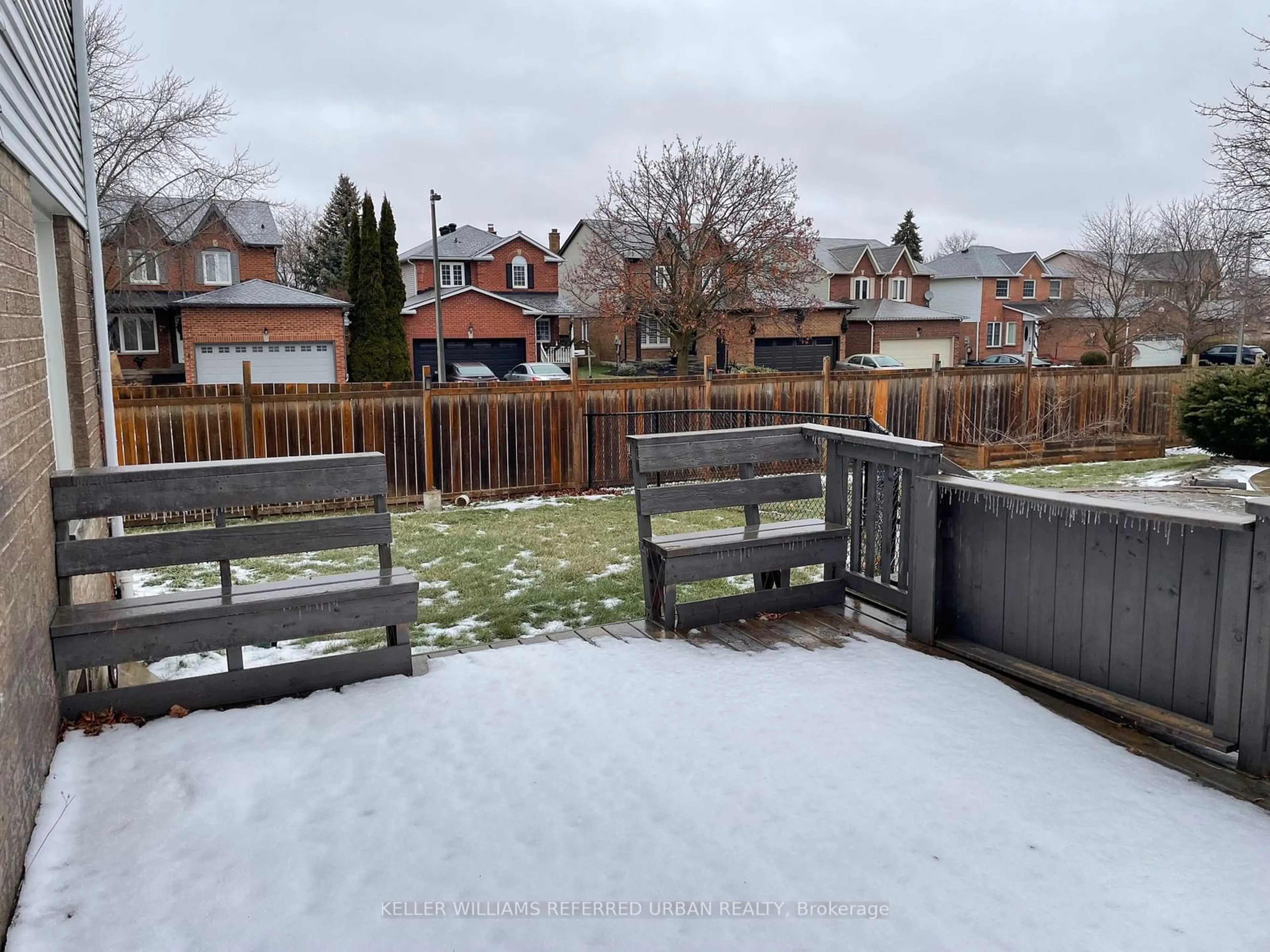 Frontside or backside of a home, the fenced backyard for 135 Natanya Blvd, Georgina Ontario L4P 3N4