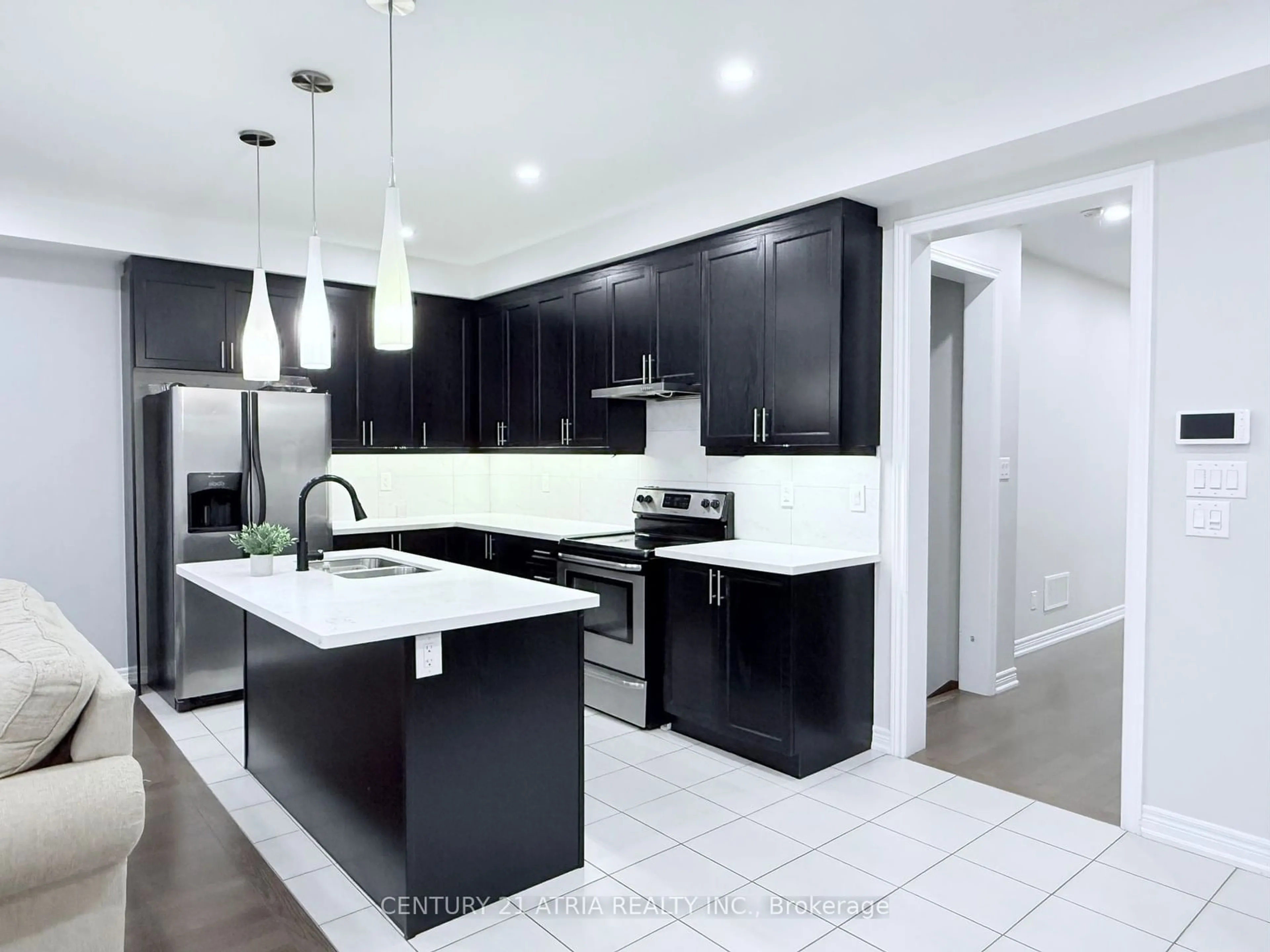 Contemporary kitchen, ceramic/tile floor for 52 Luzon Ave, Markham Ontario L6B 1N6