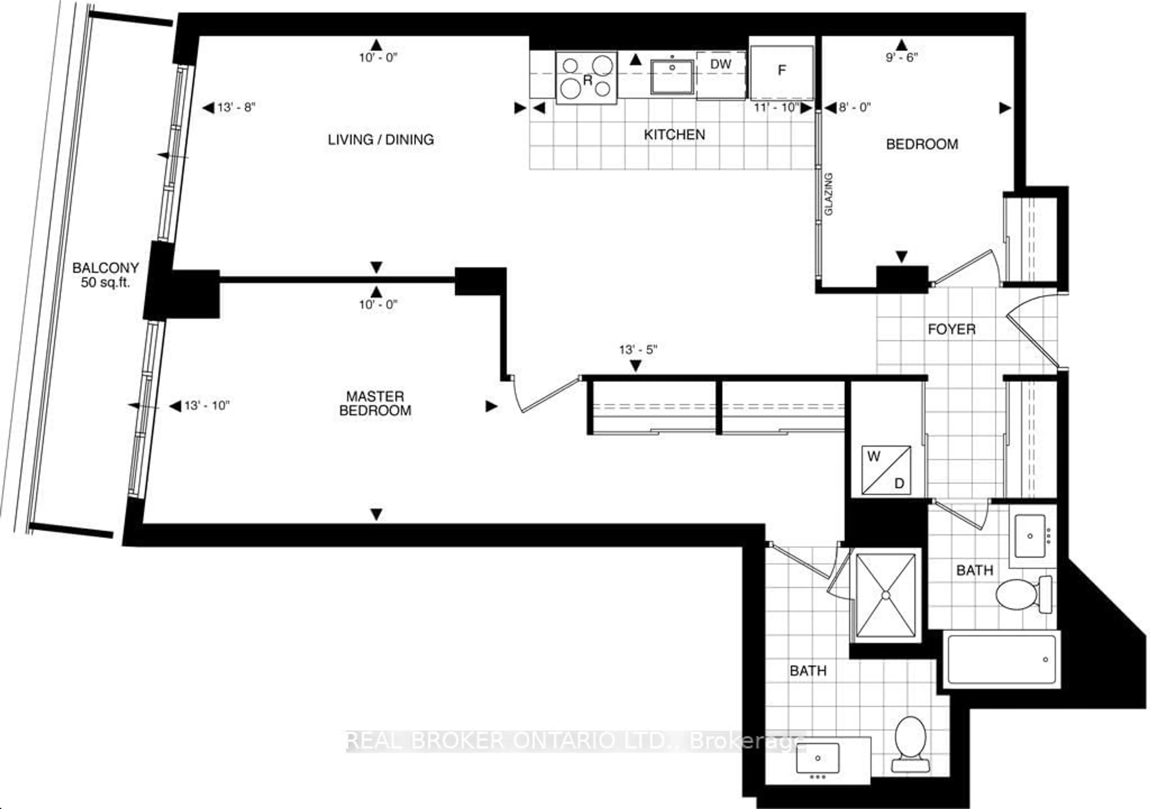 Floor plan for 9201 Yonge St #213, Richmond Hill Ontario L4C 1H9