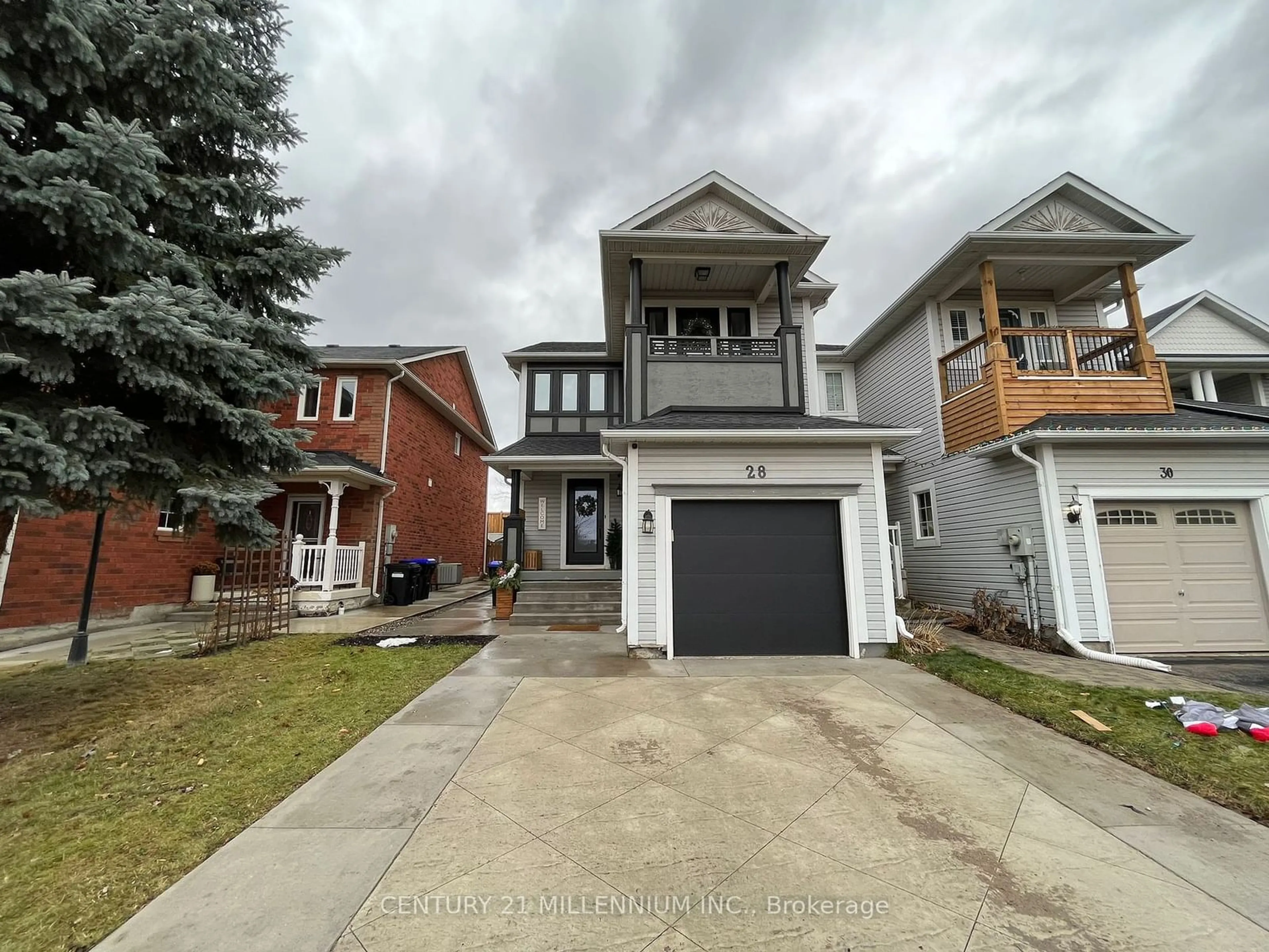 A pic from outside/outdoor area/front of a property/back of a property/a pic from drone, street for 28 Mcgahey St, New Tecumseth Ontario L0G 1W0